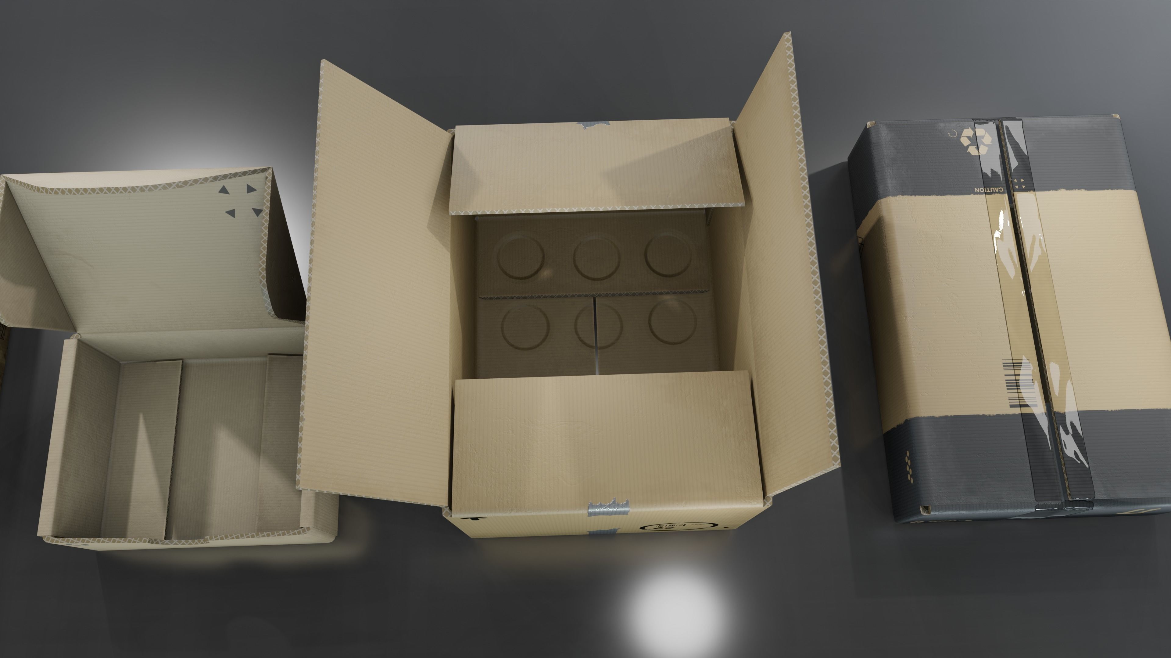 Cardboard Box pack  Low-poly 3D model_25
