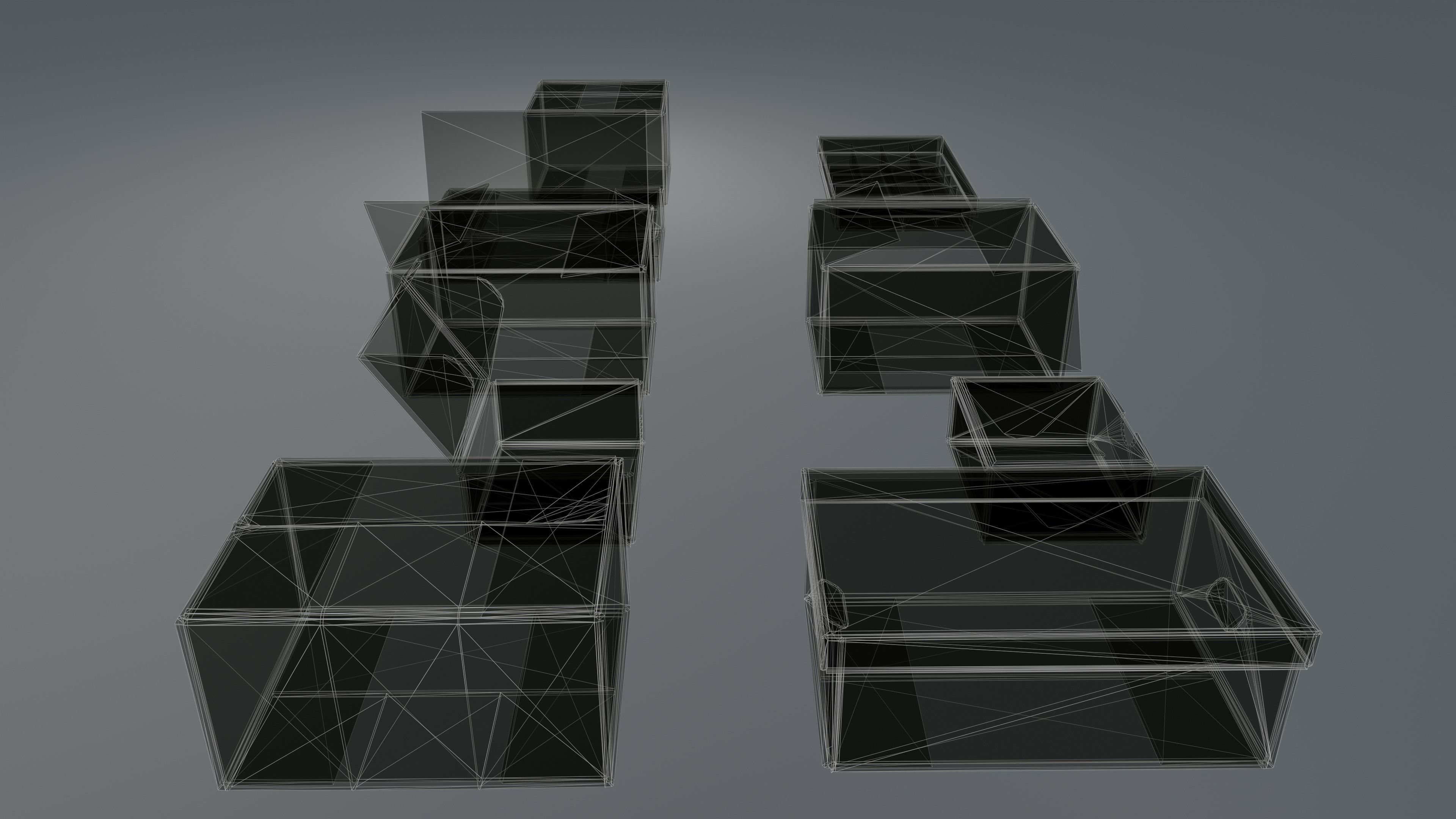 Cardboard Box pack  Low-poly 3D model_34