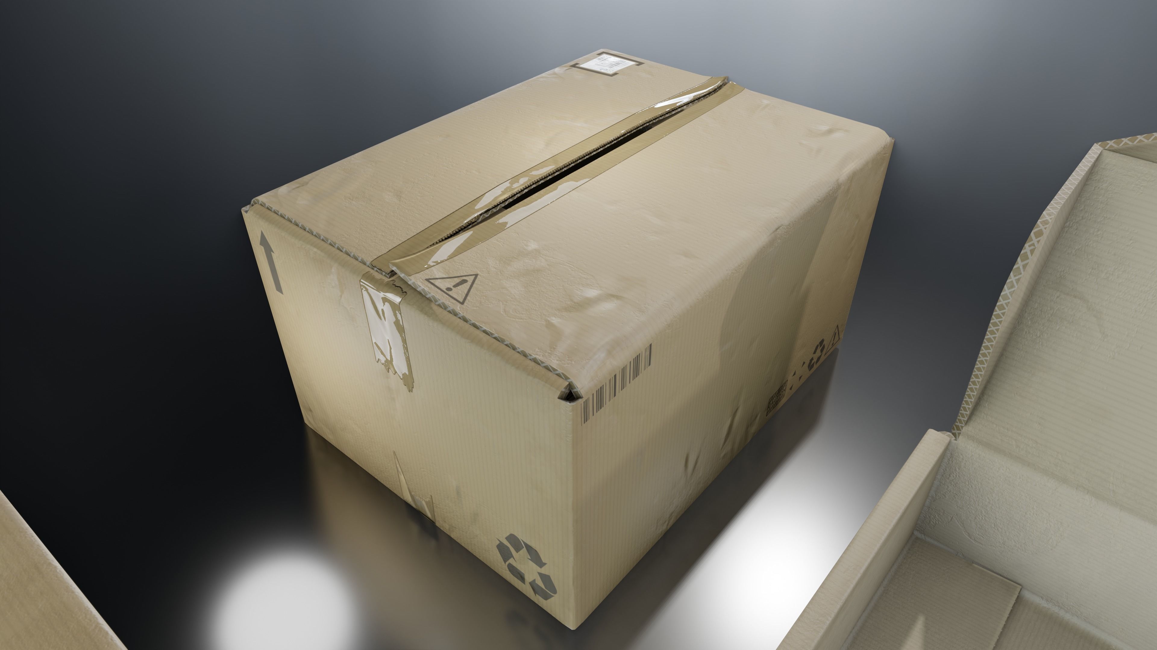 Cardboard Box pack  Low-poly 3D model_17