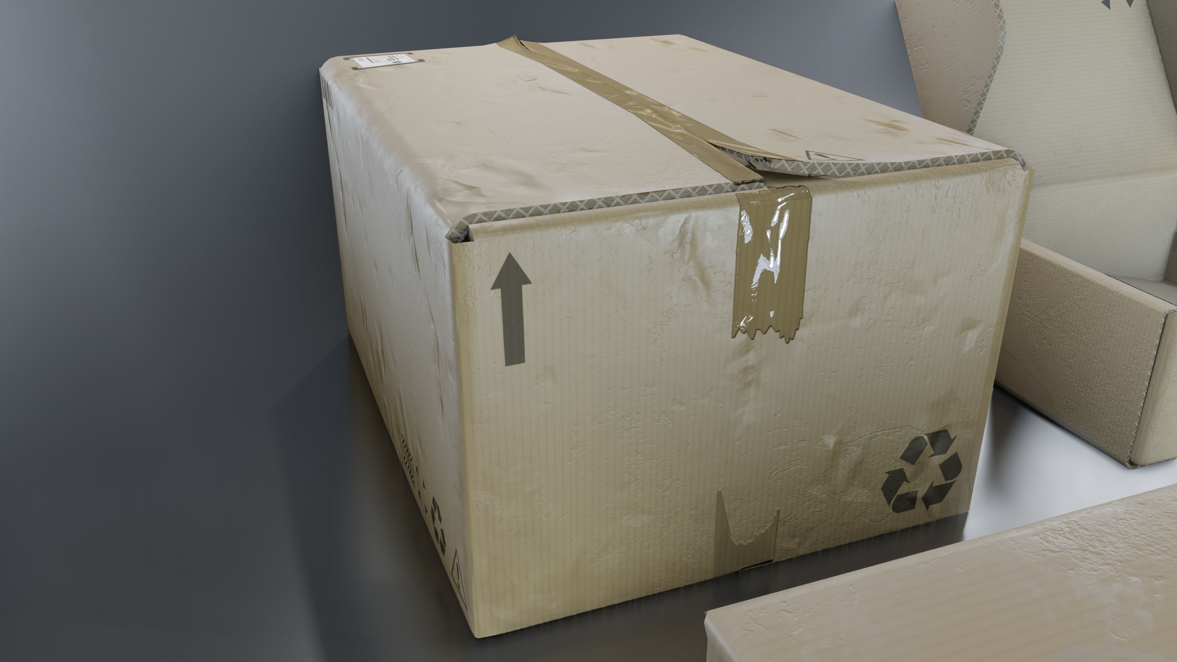 Cardboard Box pack  Low-poly 3D model_20