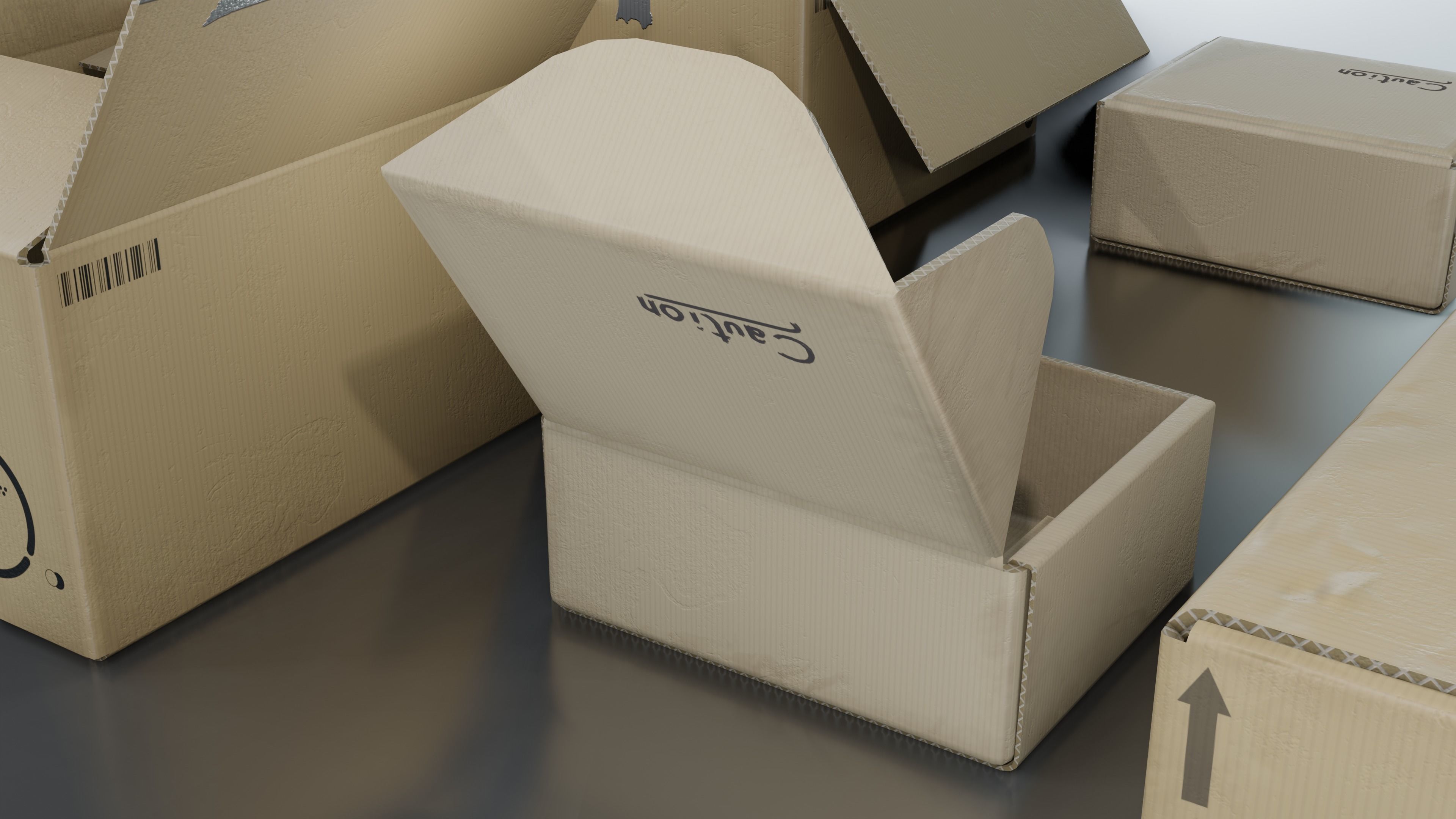 Cardboard Box pack  Low-poly 3D model_22