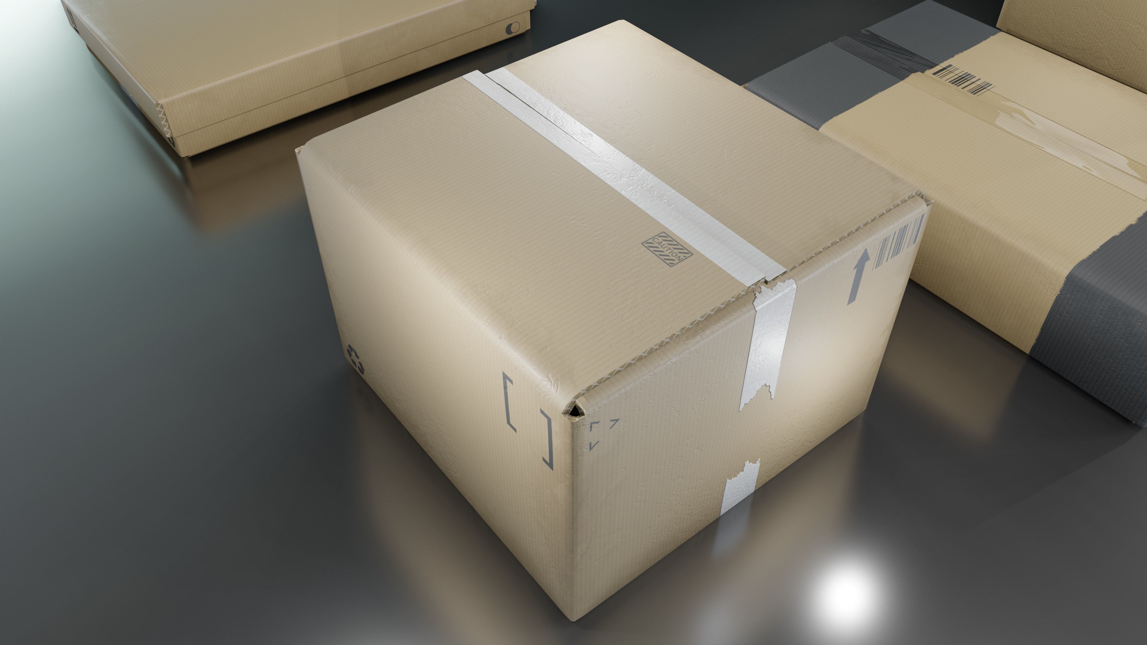 Cardboard Box pack  Low-poly 3D model_29