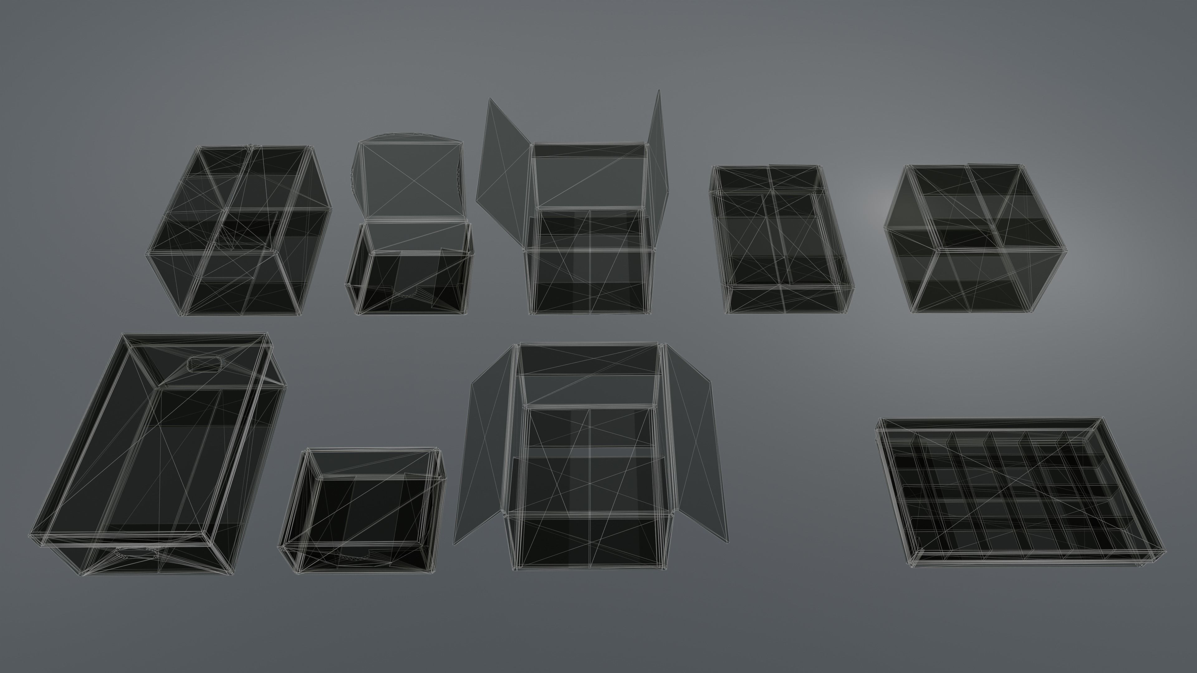 Cardboard Box pack  Low-poly 3D model_31