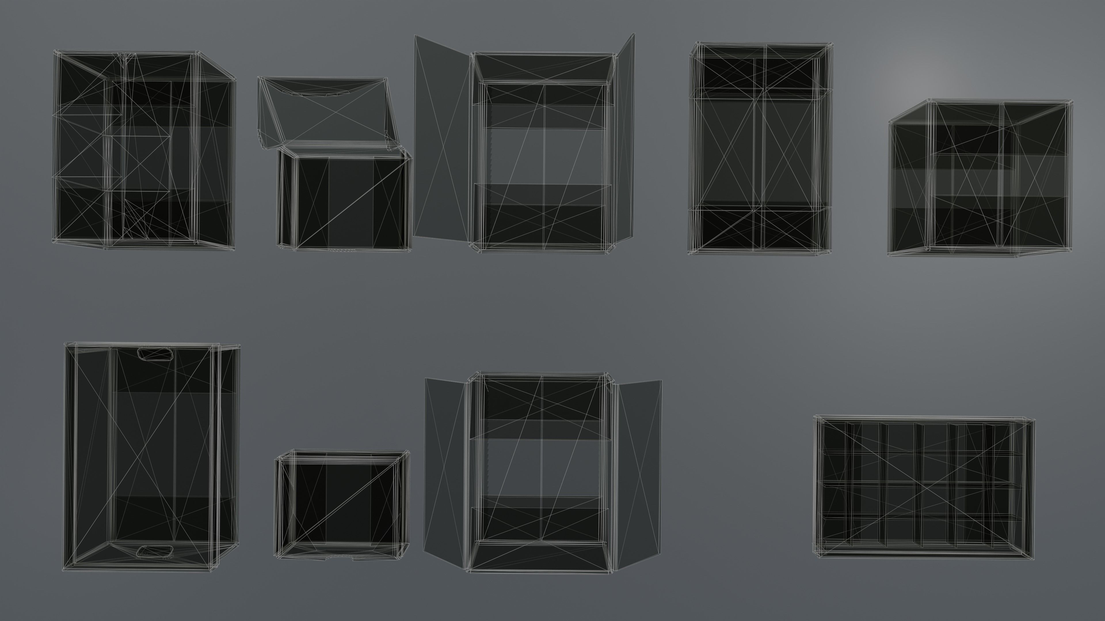 Cardboard Box pack  Low-poly 3D model_32