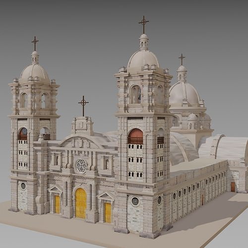 The Cathedral of Tacna - Low Poly Low-poly 3D model