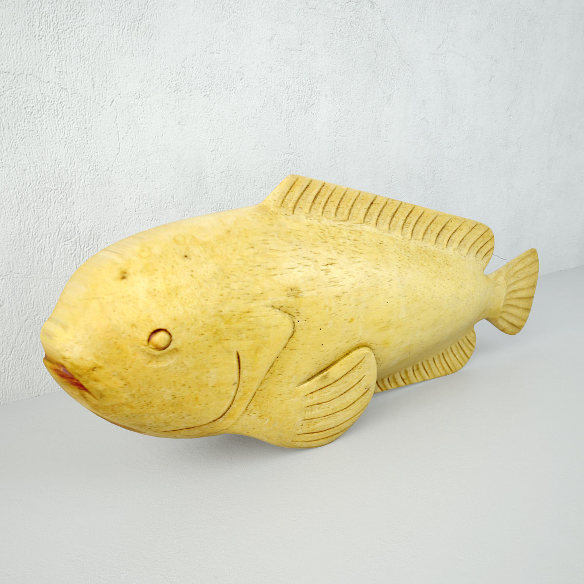 Hand Carved Wood Dolphin Fish 3D model_3