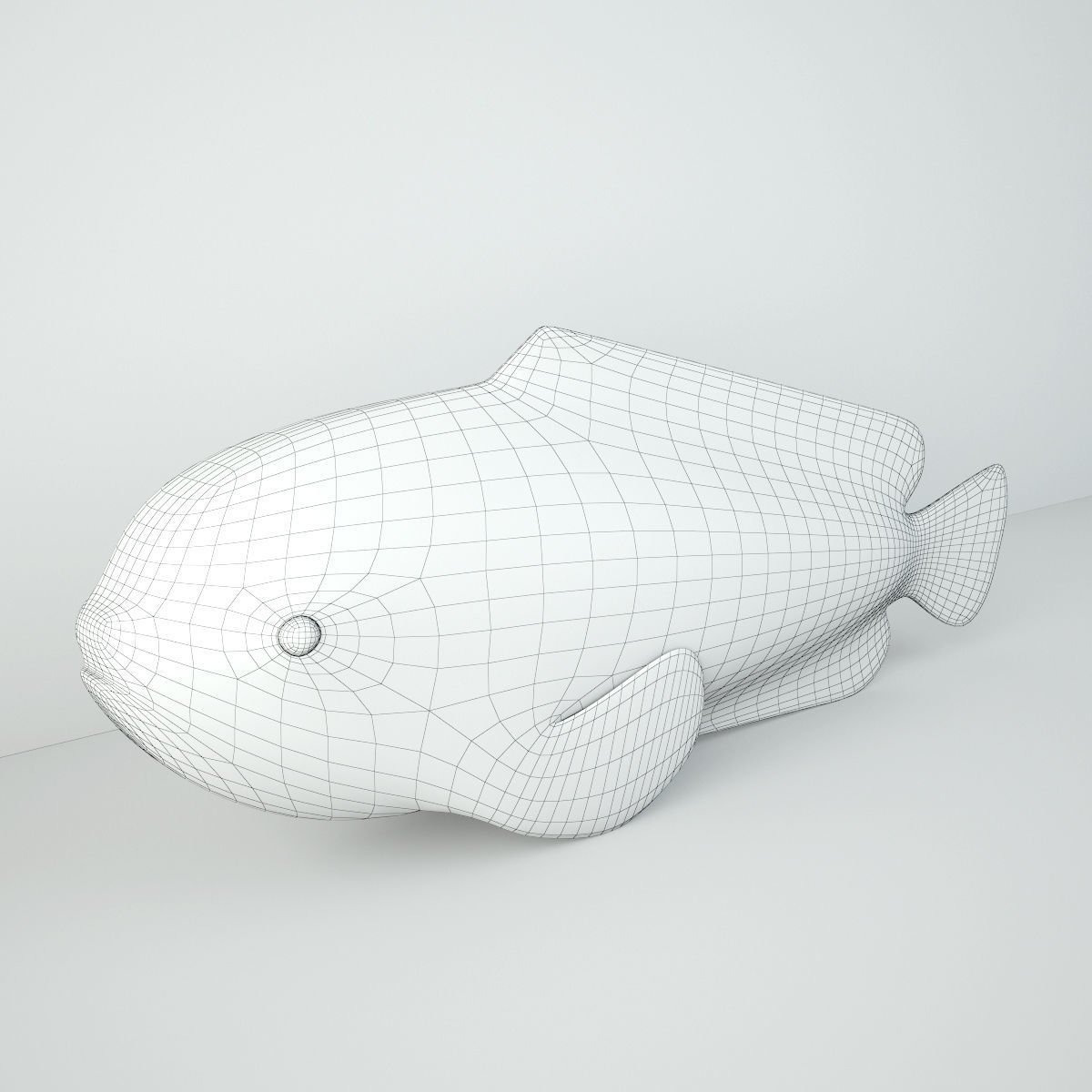 Hand Carved Wood Dolphin Fish 3D model_4