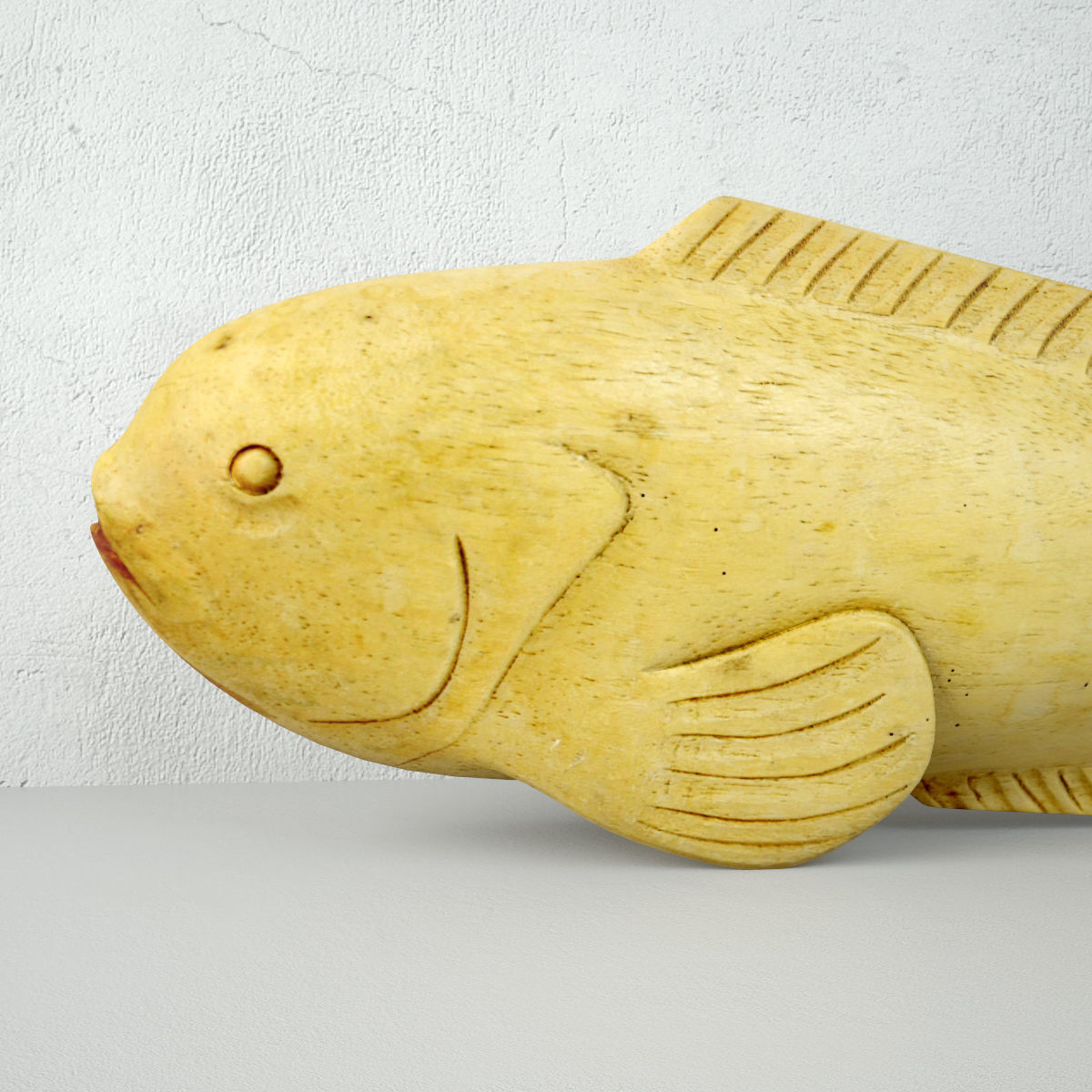 Hand Carved Wood Dolphin Fish 3D model_5