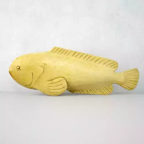 Hand Carved Wood Dolphin Fish