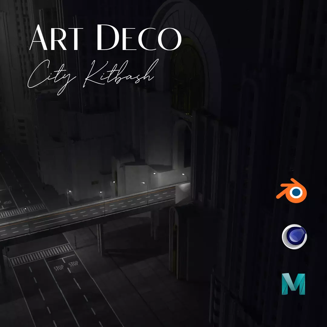 Art Deco City Kitbash - 3D model 3D model_0