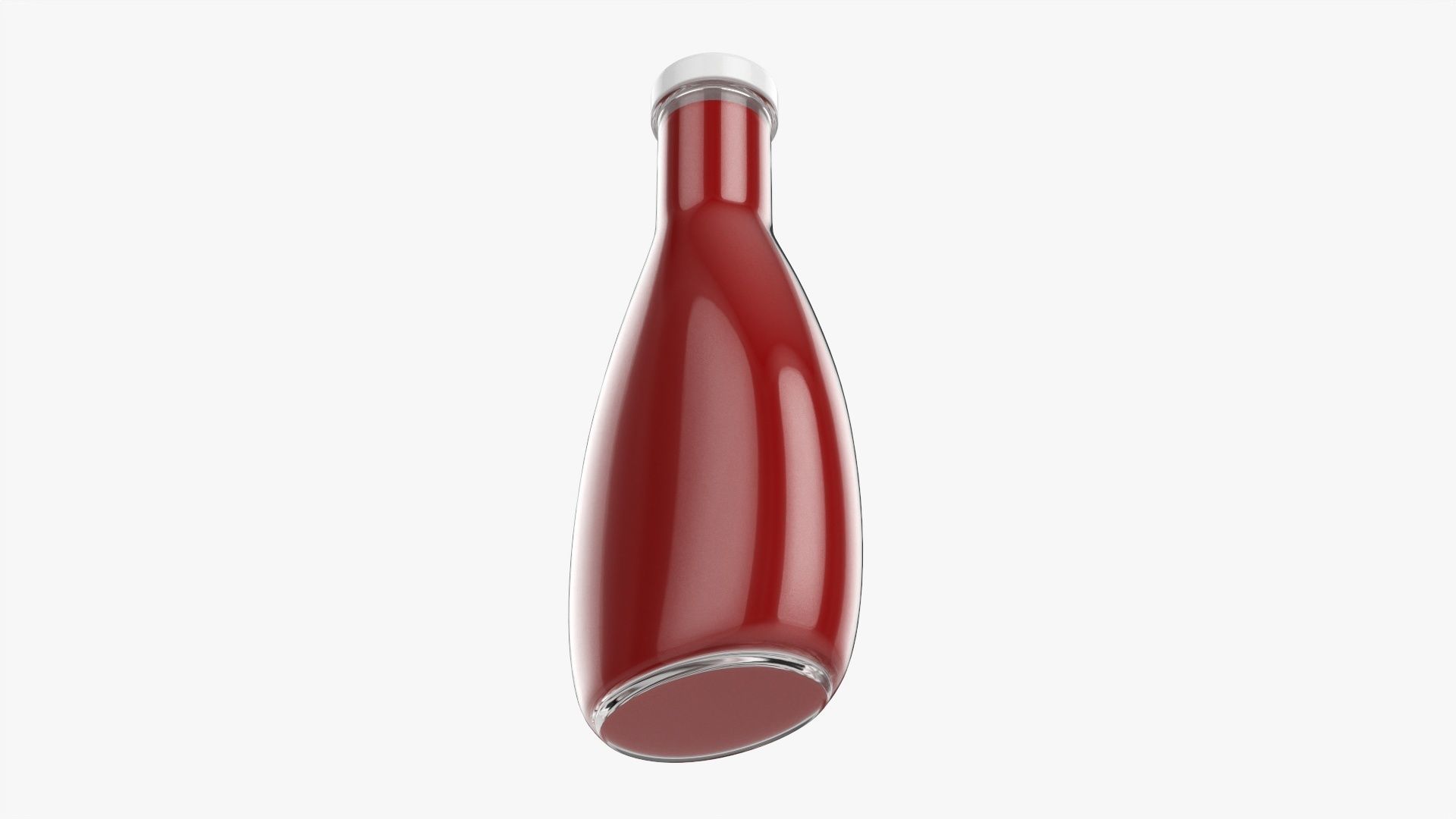 Barbecue sauce in glass bottle 03 3D model_3