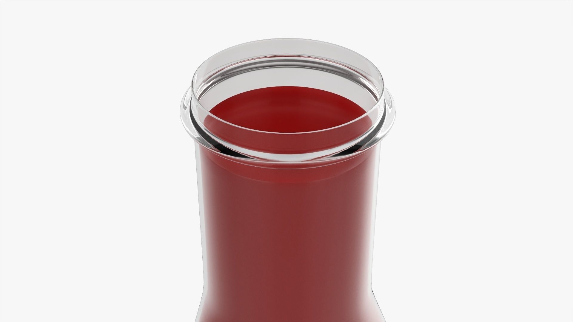 Barbecue sauce in glass bottle 03 3D model_4