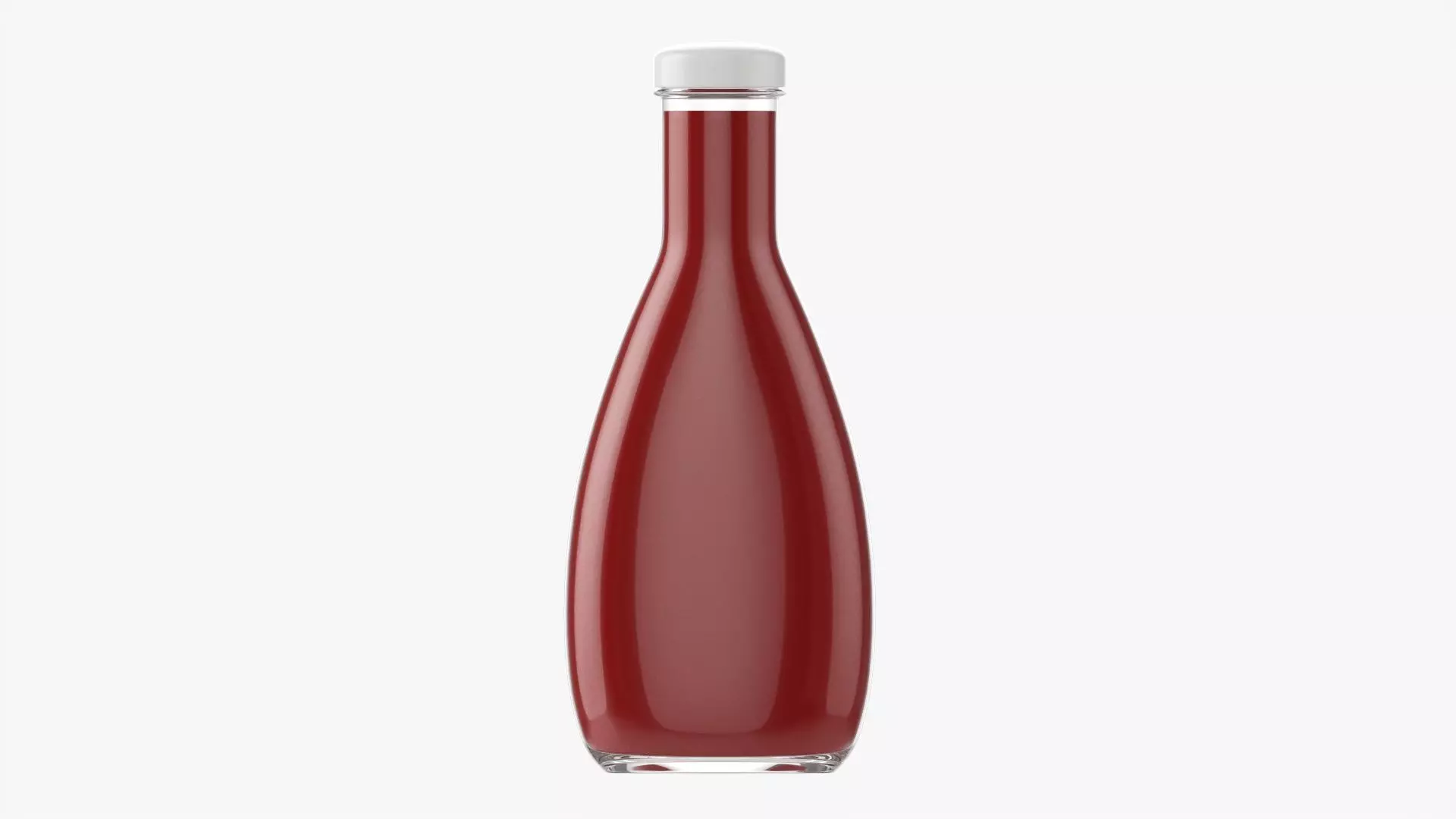 Barbecue sauce in glass bottle 03 3D model_0