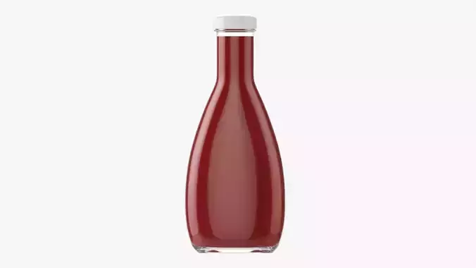 Barbecue sauce in glass bottle 03 3D model