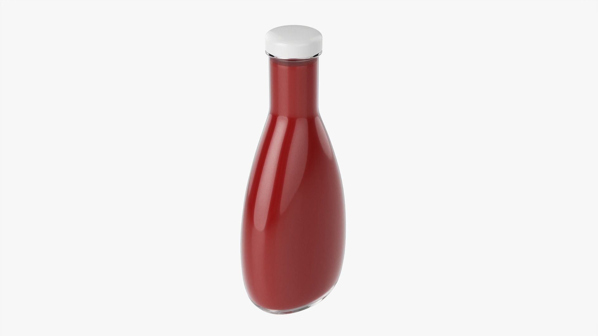 Barbecue sauce in glass bottle 03 3D model_2