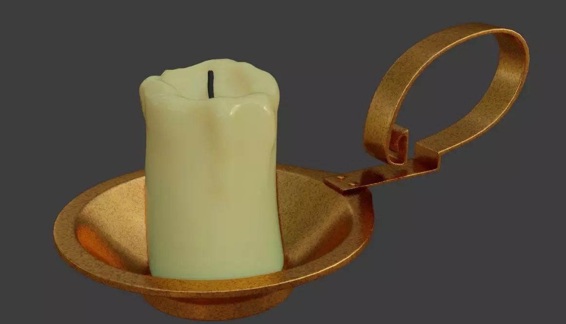 Candle model in metal holder Free 3D model