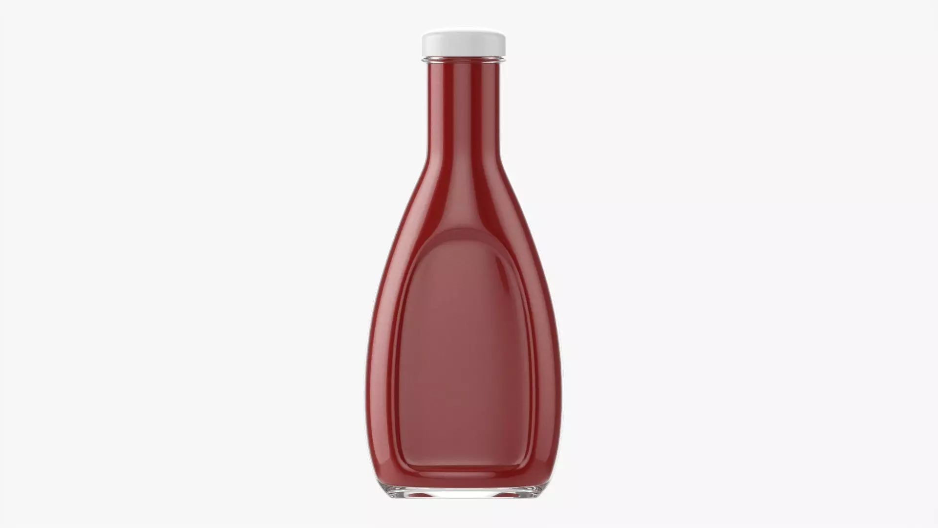 Barbecue sauce in glass bottle 04 3D model
