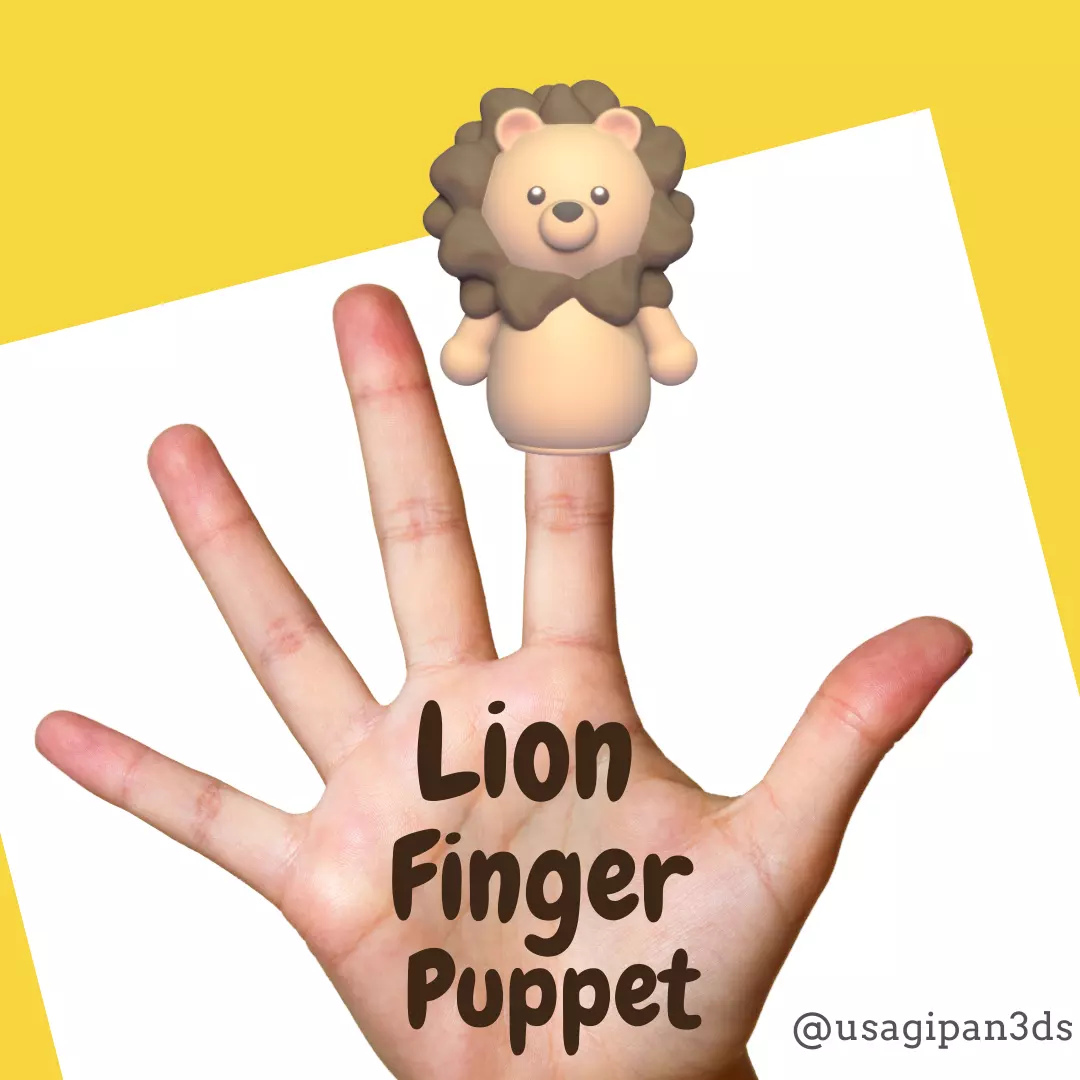Lion Finger Puppet 3D print model