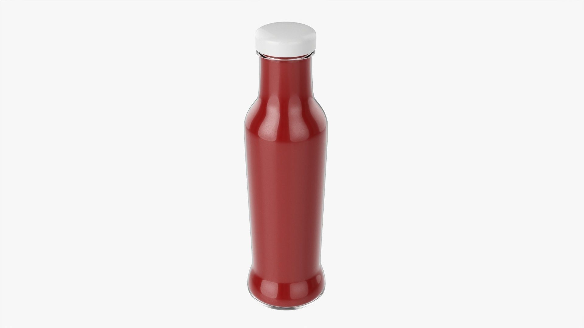 Barbecue sauce in glass bottle 05 3D model_1