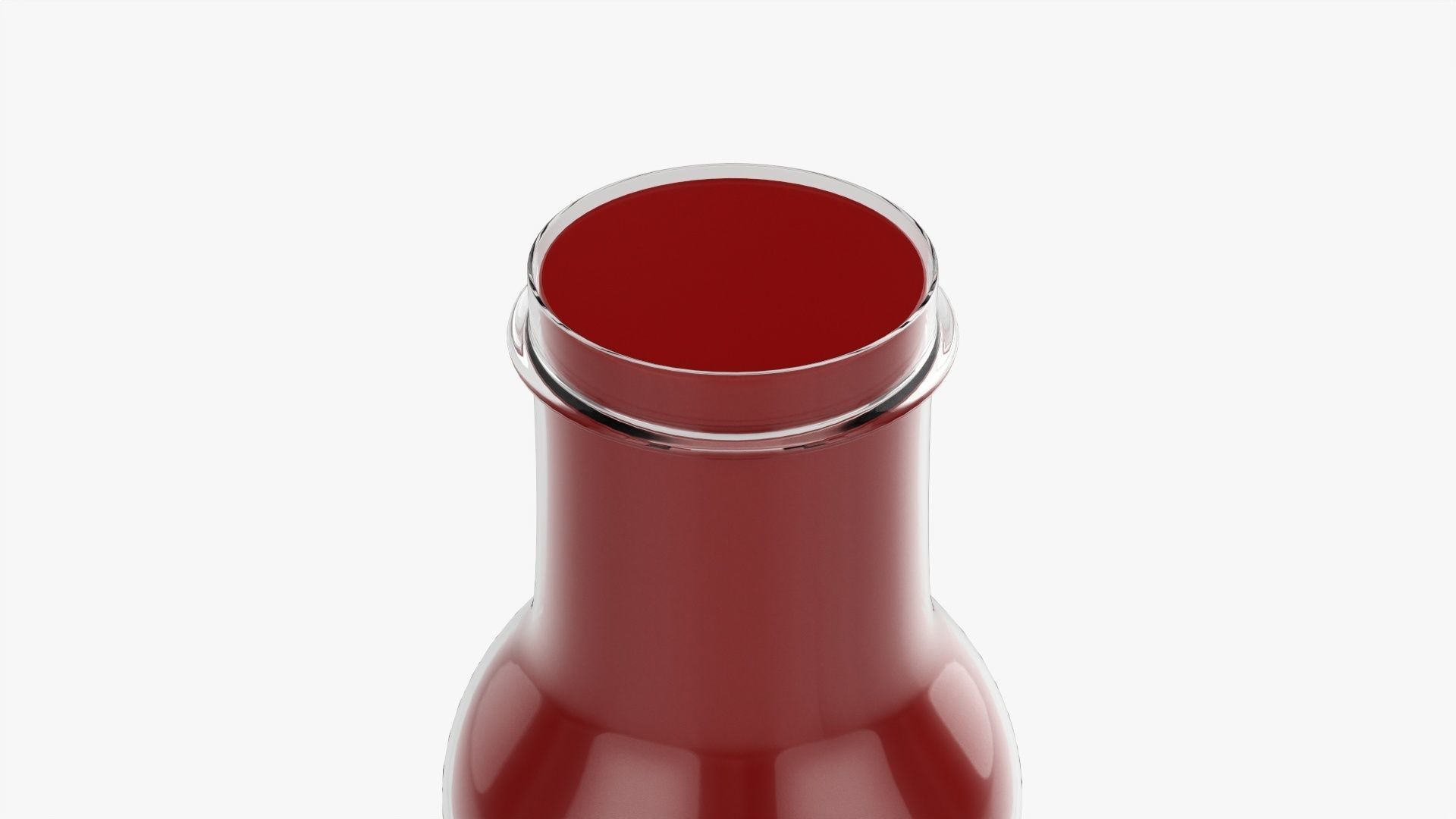 Barbecue sauce in glass bottle 05 3D model_3
