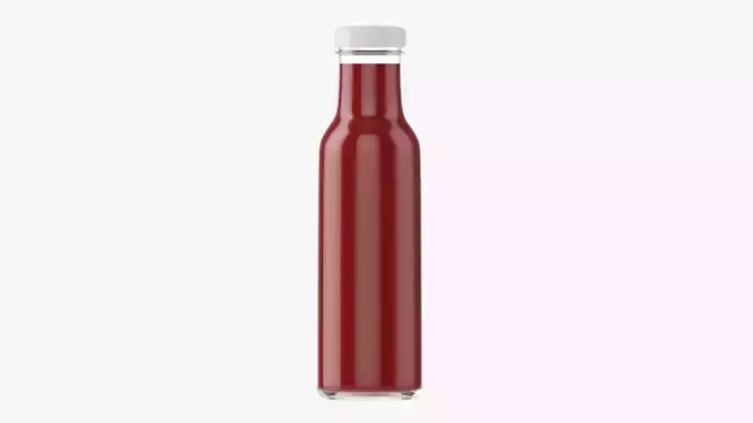 Barbecue sauce in glass bottle 06 3D model