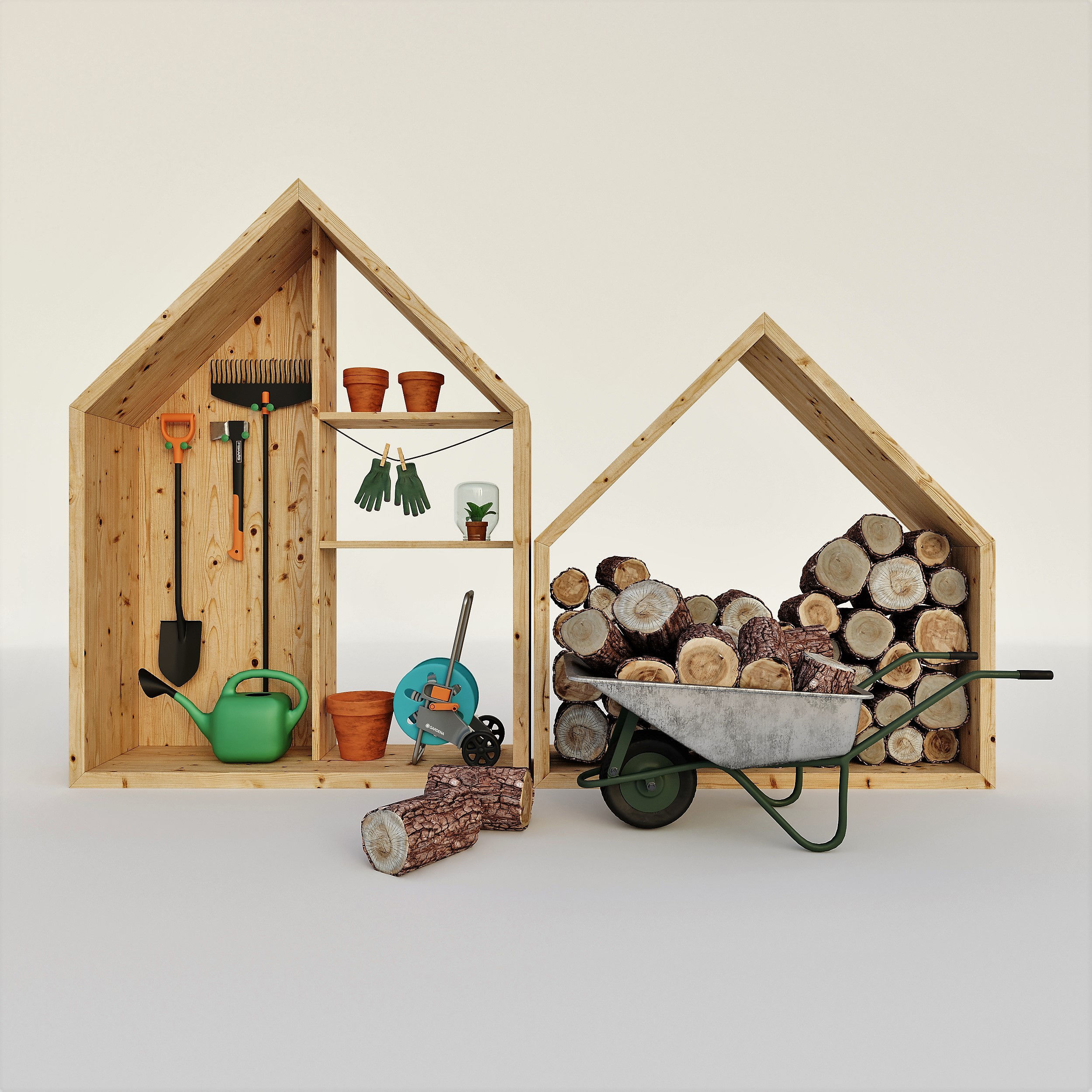 Garden tools 3D model_1