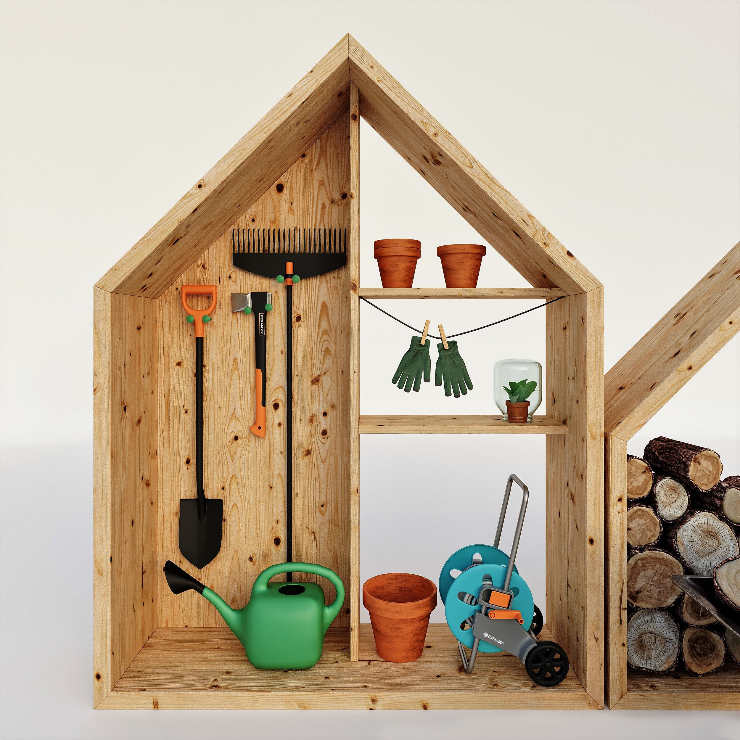 Garden tools 3D model_5