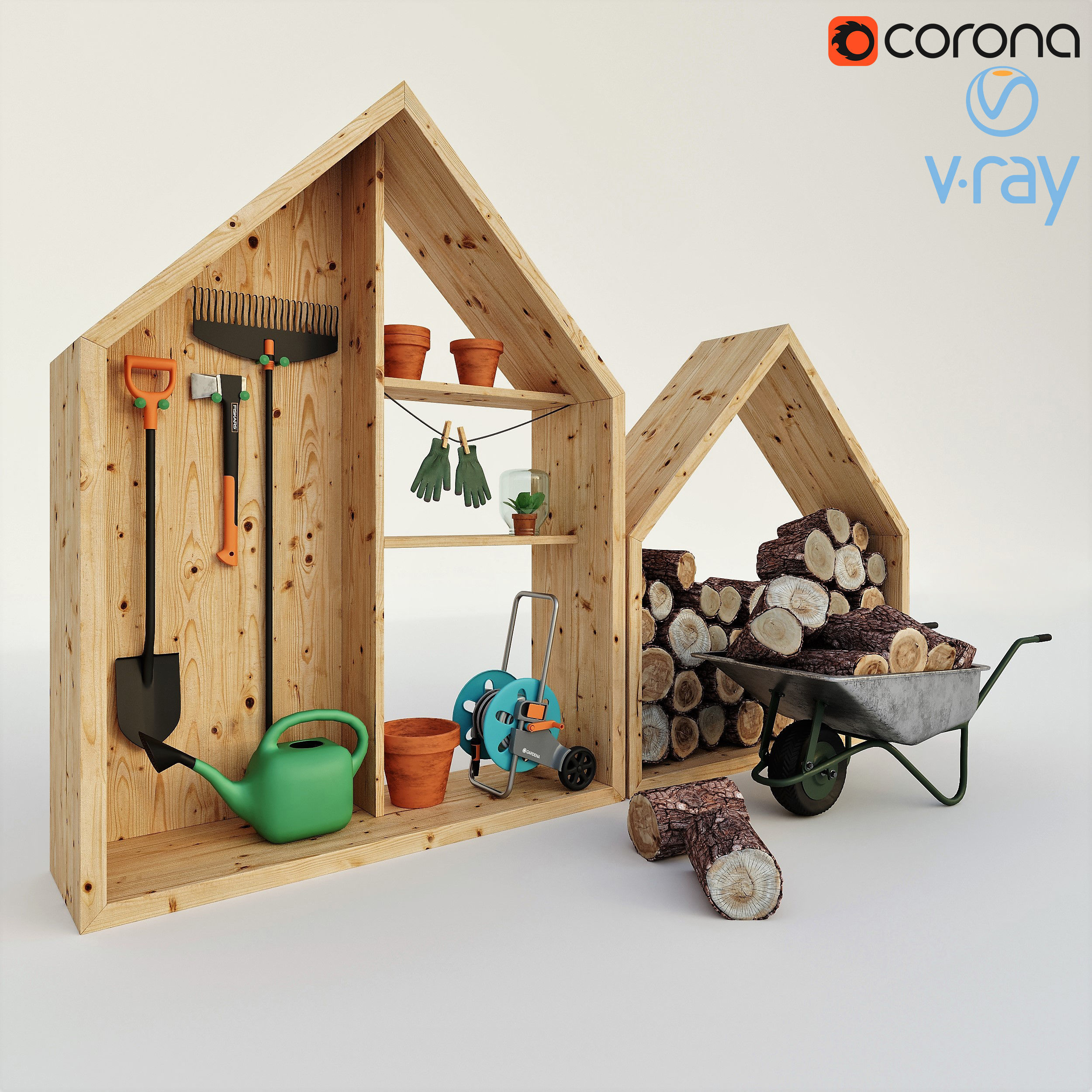 Garden tools 3D model_2