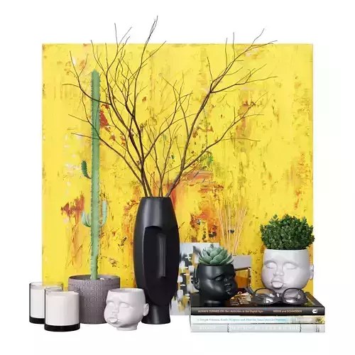 Decorativ Set With Boy Head Planter