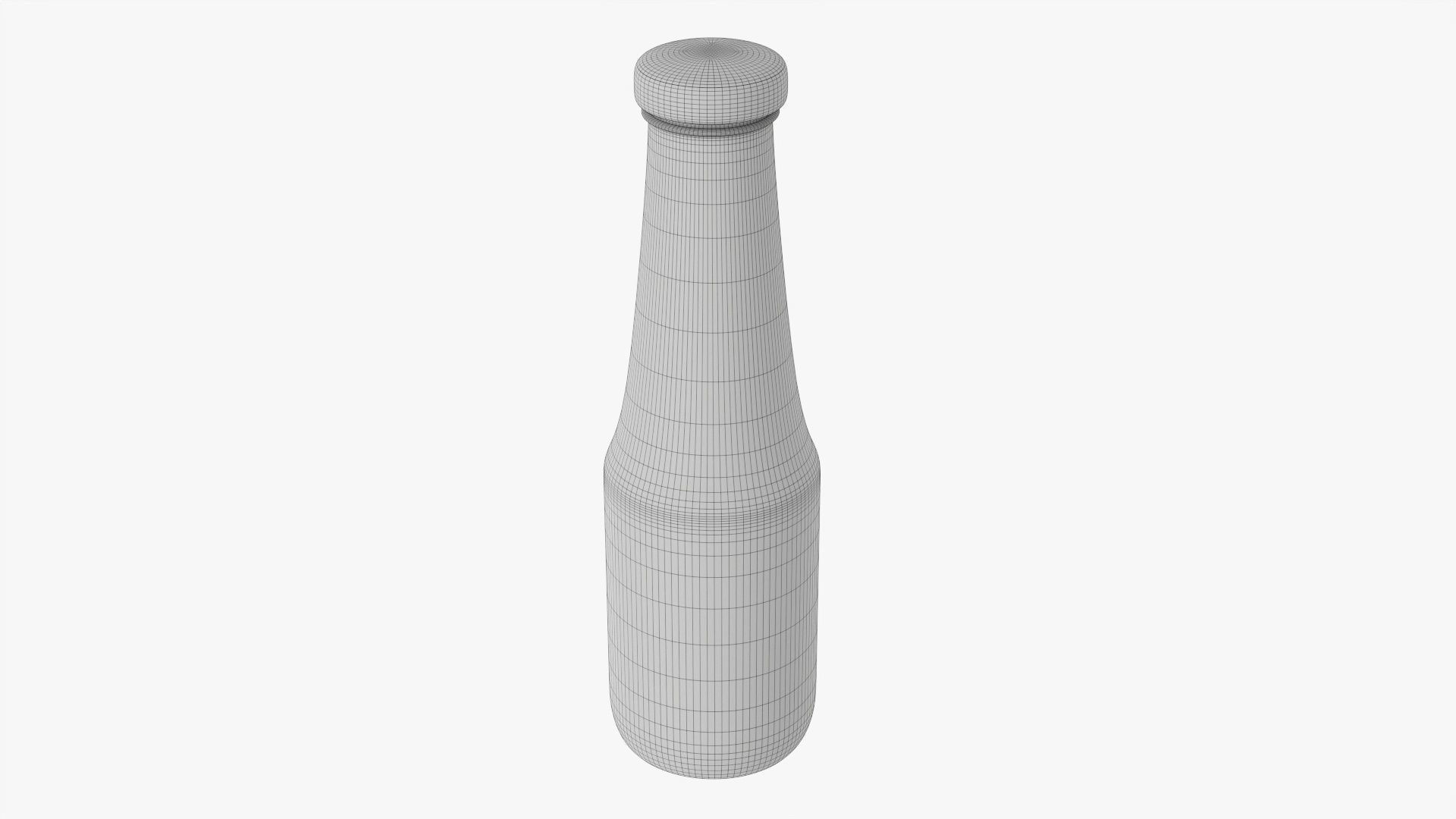 Barbecue sauce in glass bottle 08 3D model_5