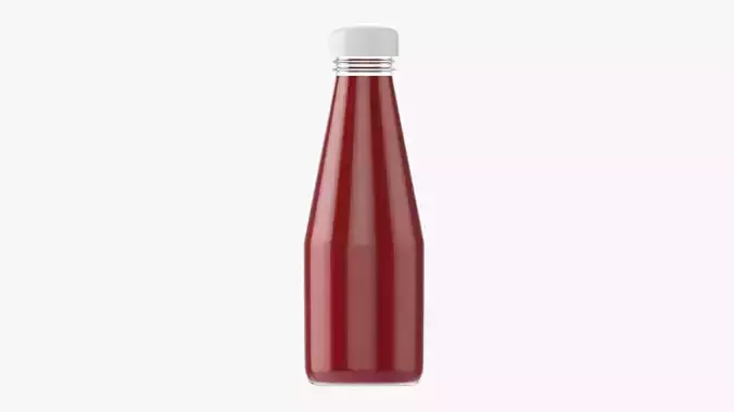 Barbecue sauce in glass bottle 09 3D model