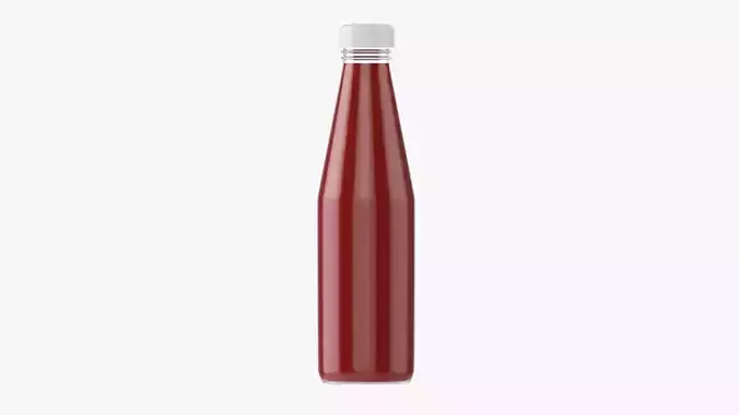 Barbecue sauce in glass bottle 10 3D model