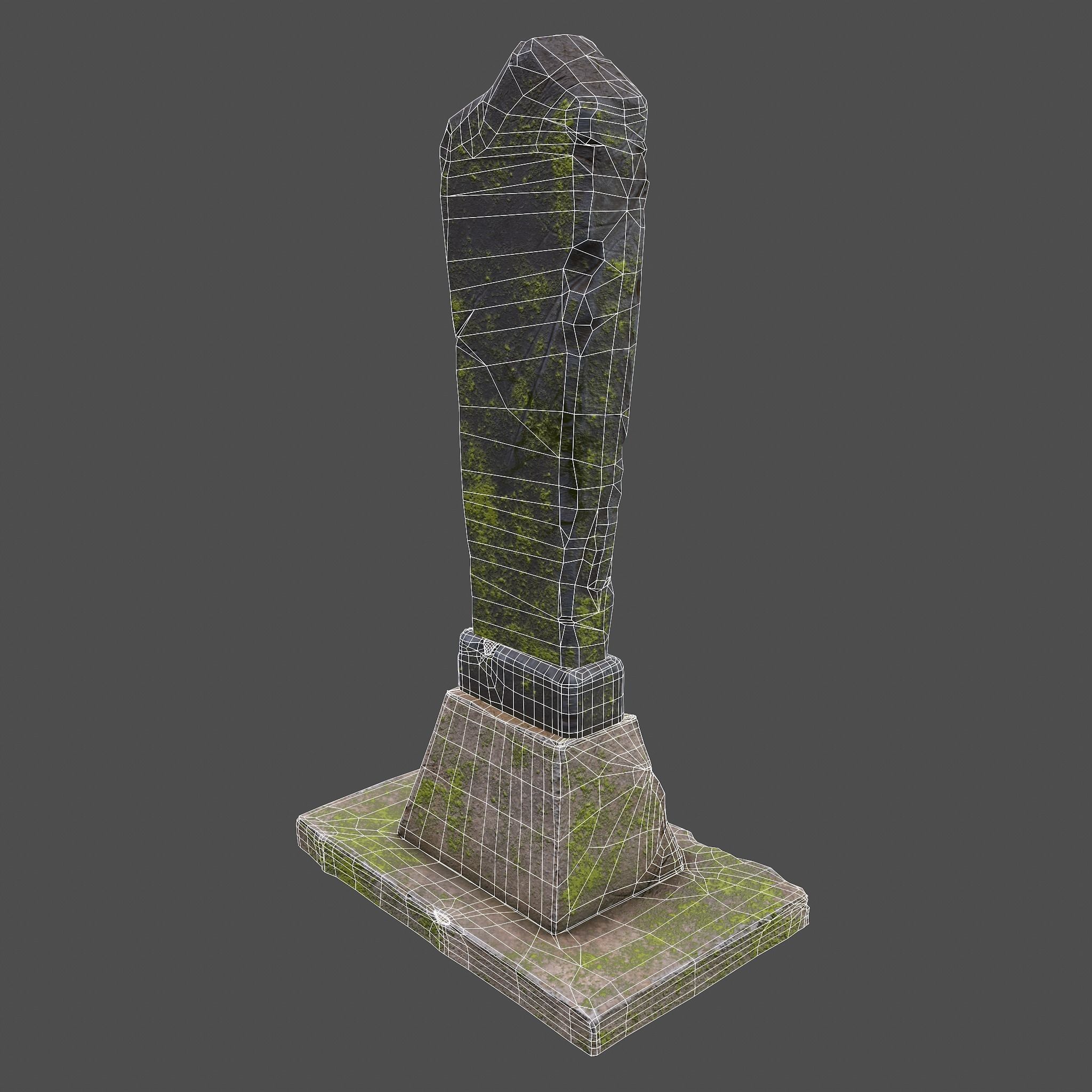 Mossy Grave Stones Low-poly 3D model_33