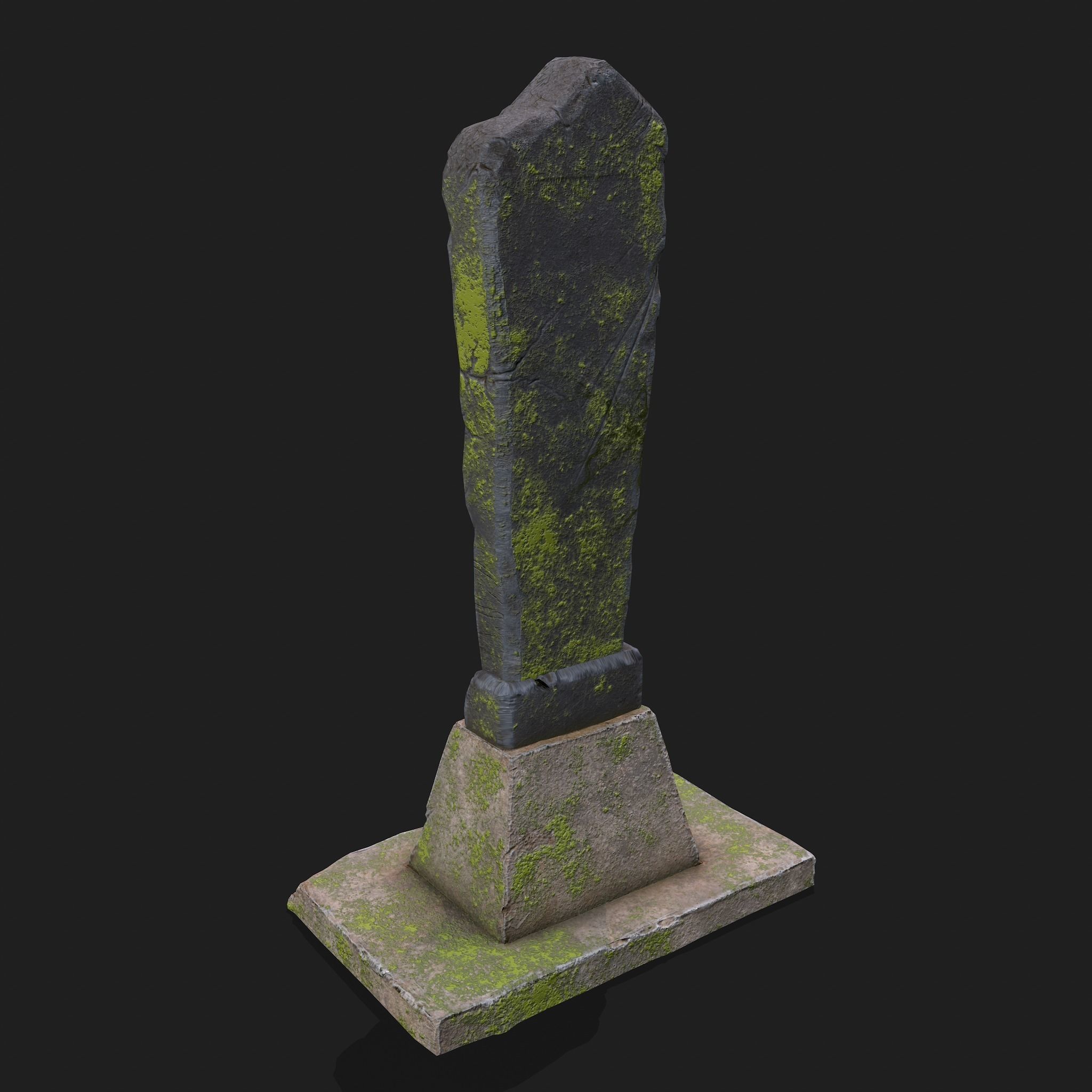 Mossy Grave Stones Low-poly 3D model_22