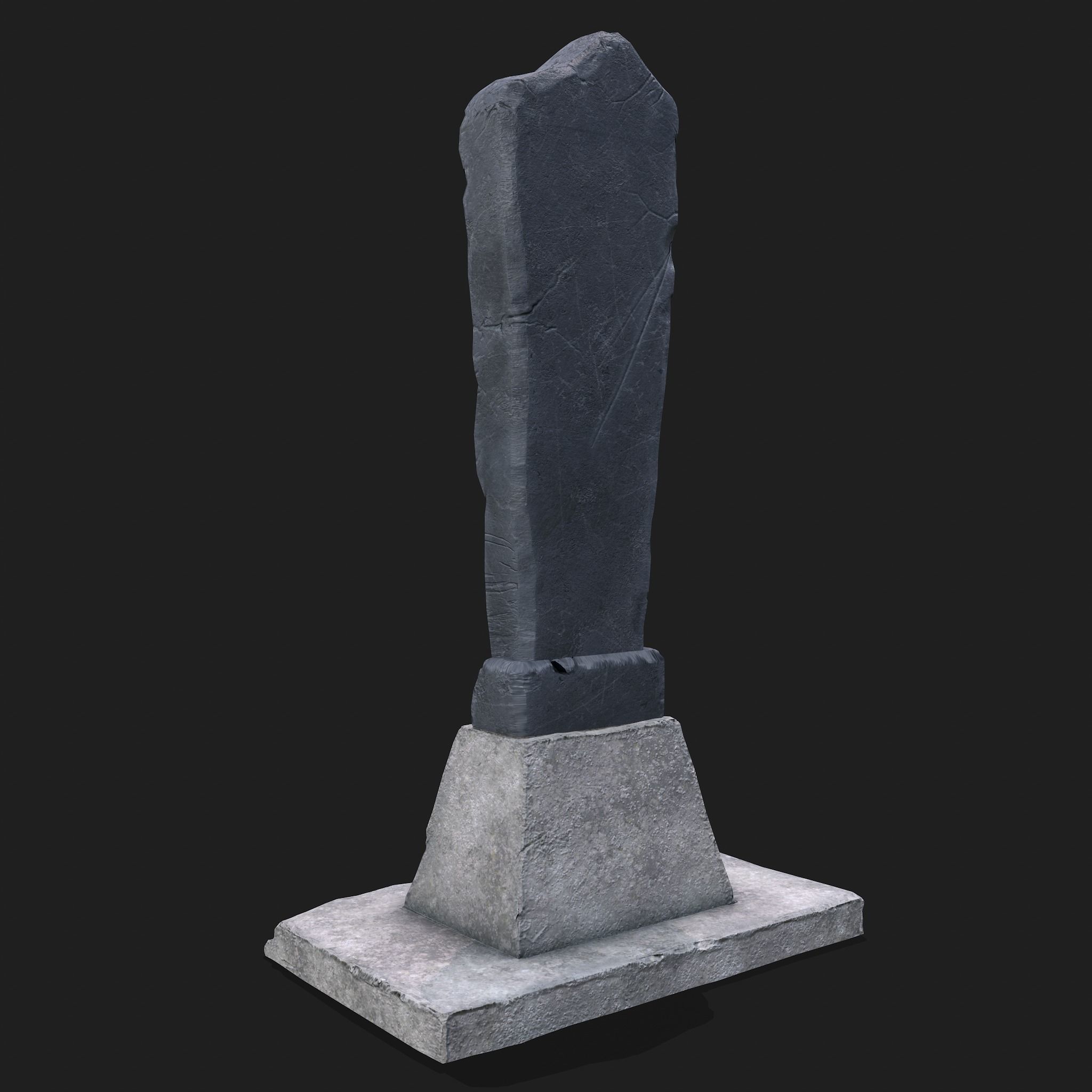 Mossy Grave Stones Low-poly 3D model_11