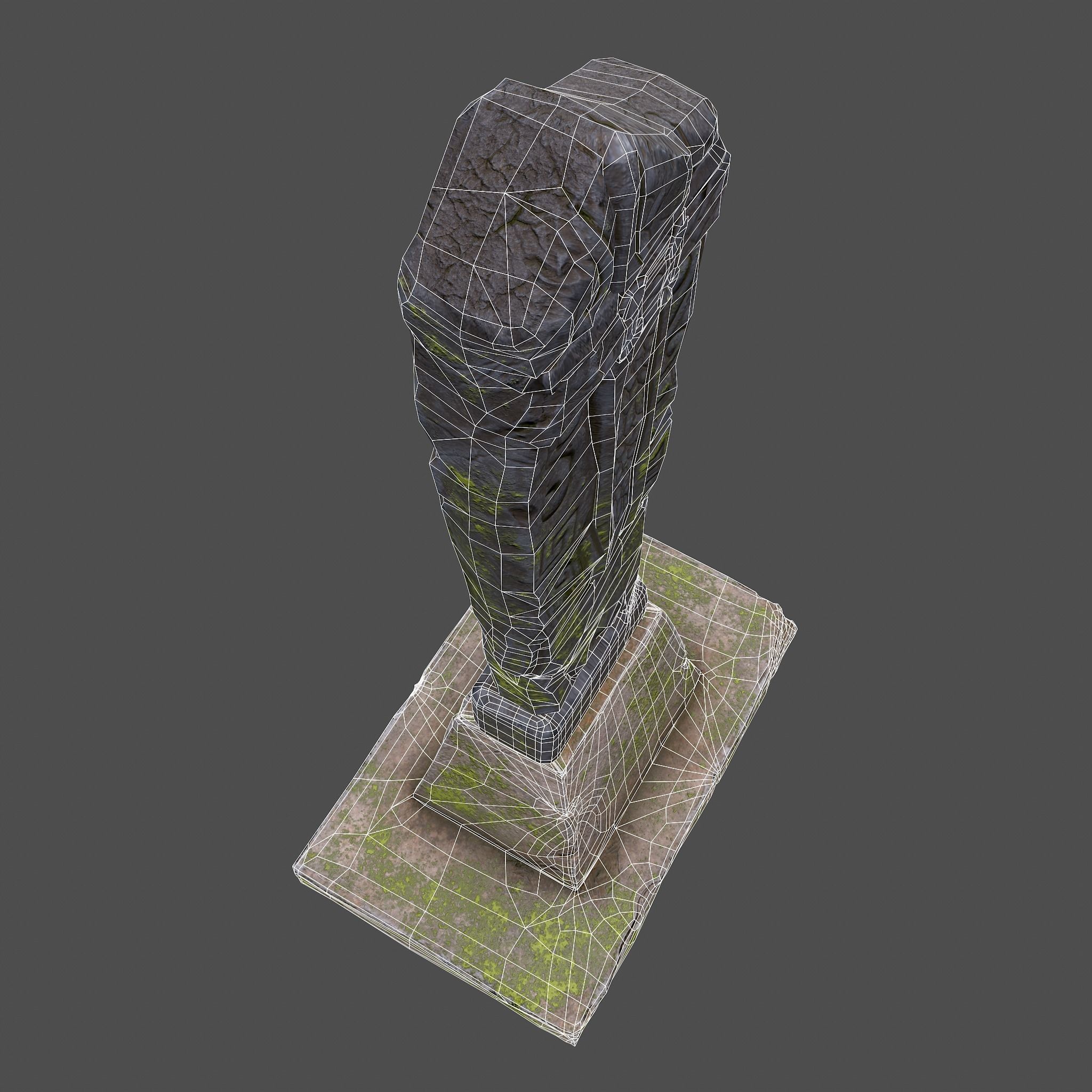 Mossy Grave Stones Low-poly 3D model_29