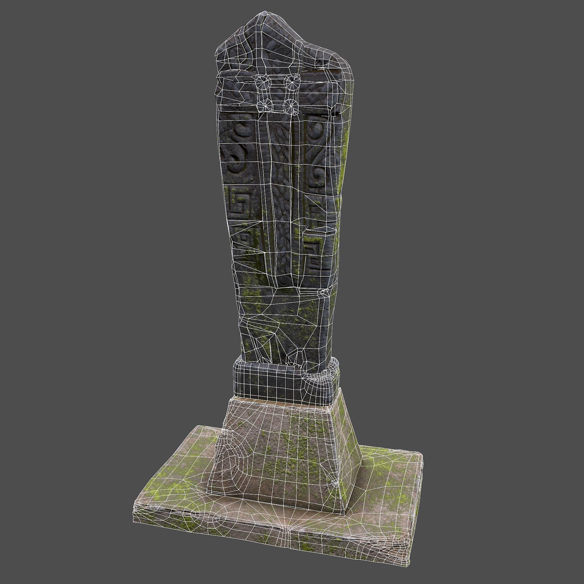 Mossy Grave Stones Low-poly 3D model_28