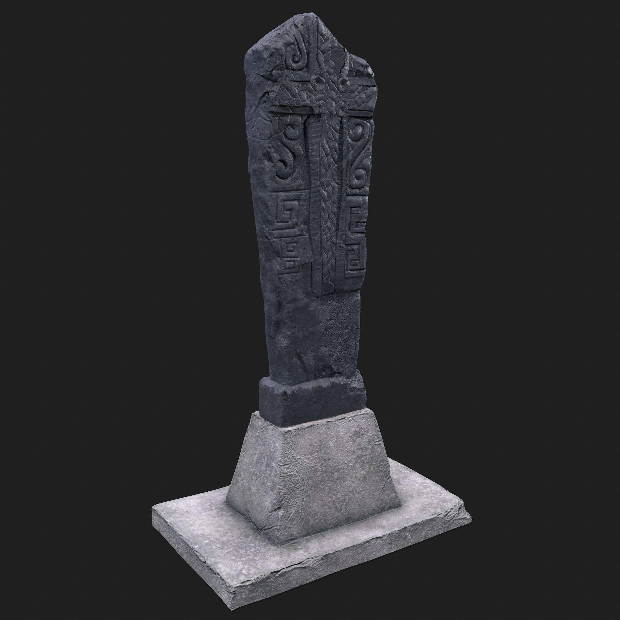 Mossy Grave Stones Low-poly 3D model_20