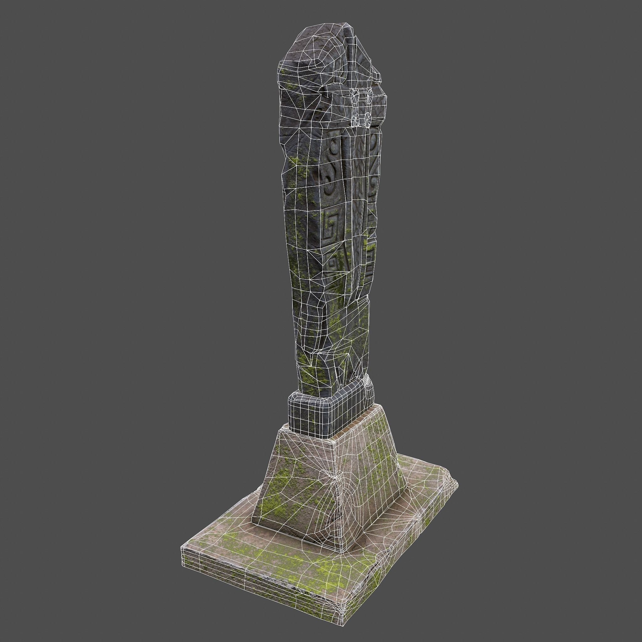 Mossy Grave Stones Low-poly 3D model_30
