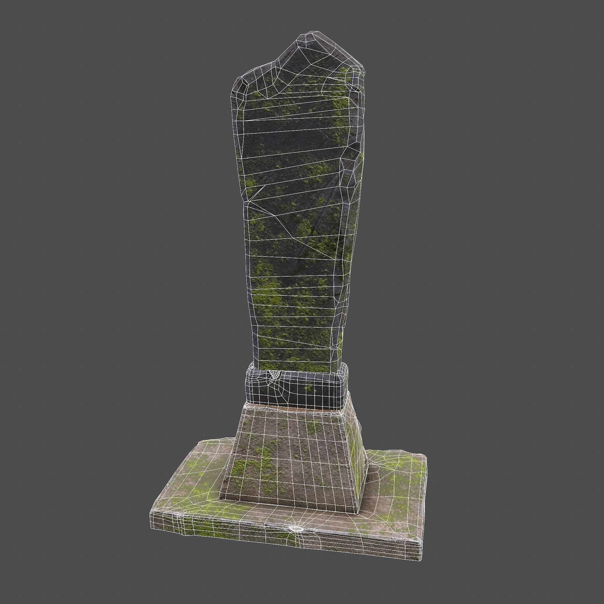 Mossy Grave Stones Low-poly 3D model_36