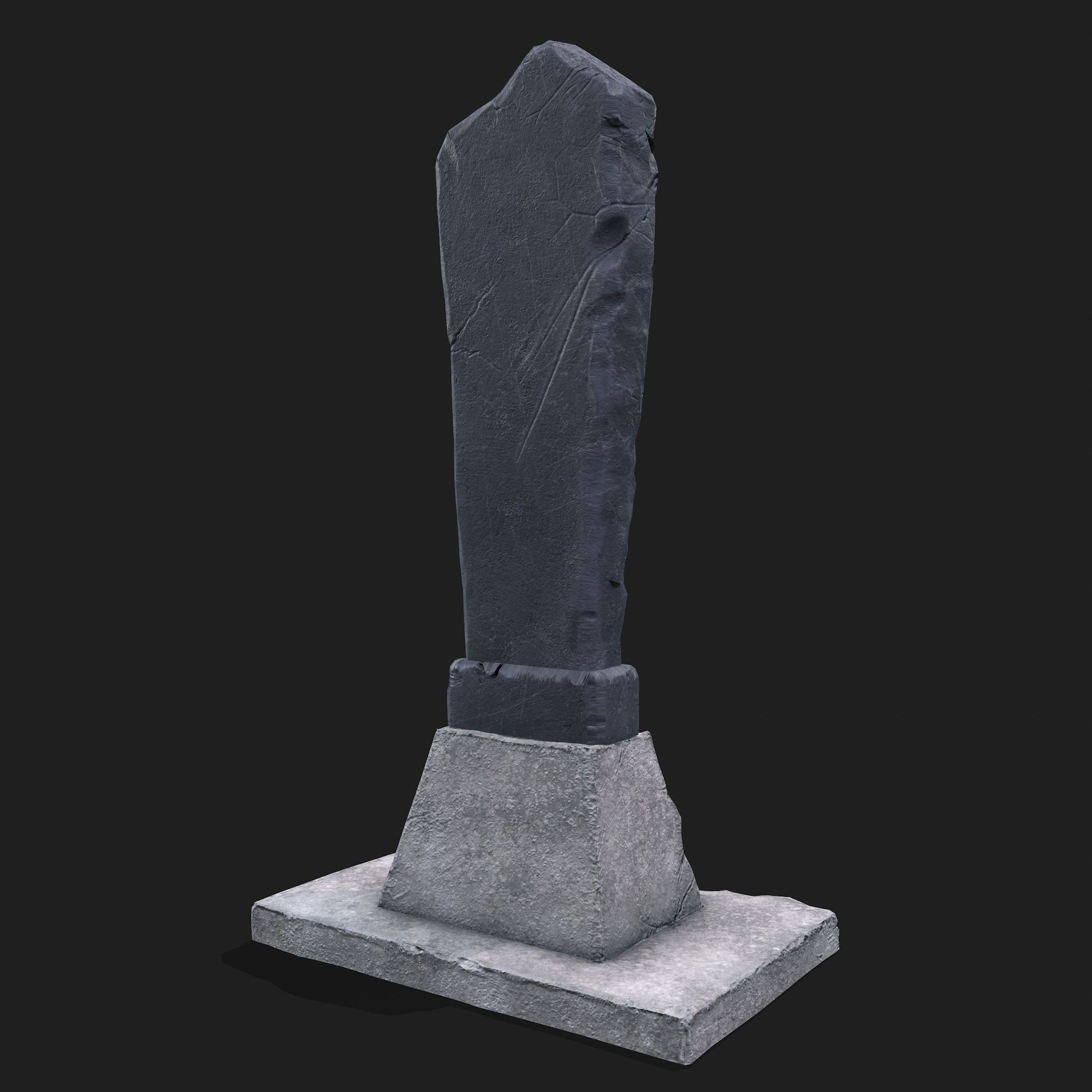 Mossy Grave Stones Low-poly 3D model_15