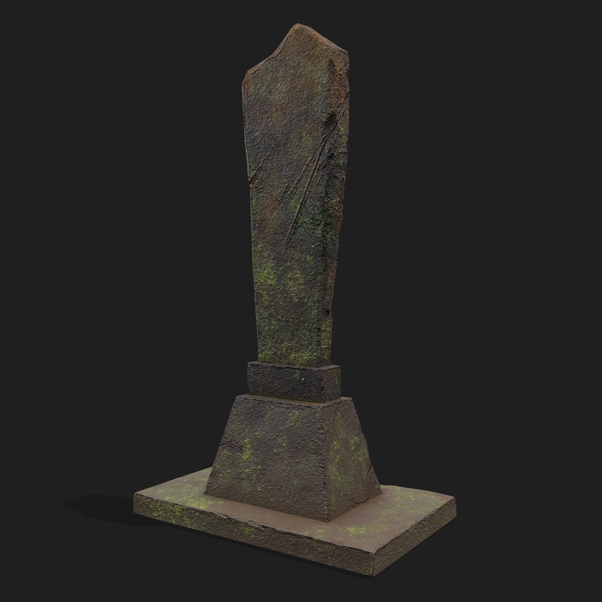 Mossy Grave Stones Low-poly 3D model_19