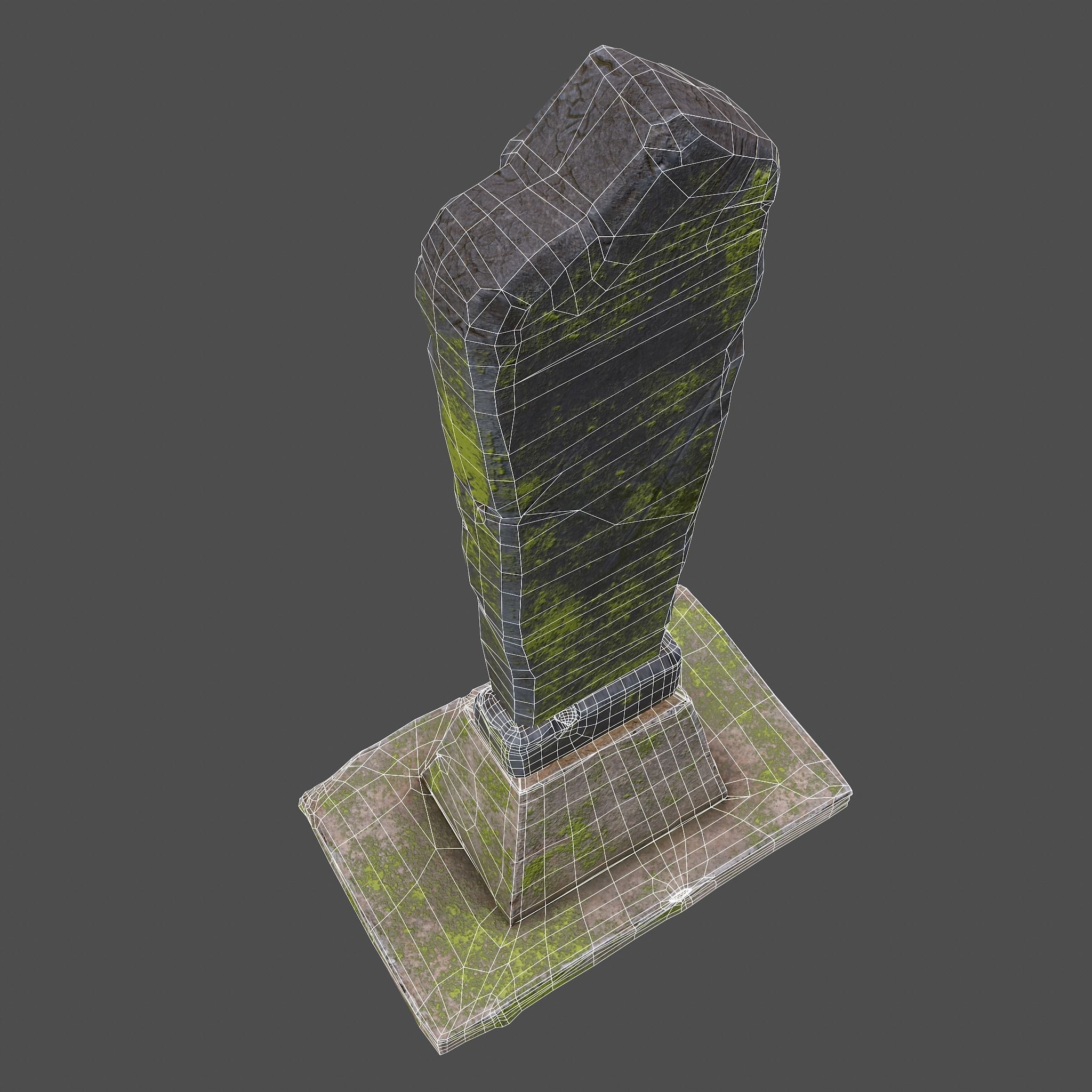 Mossy Grave Stones Low-poly 3D model_25