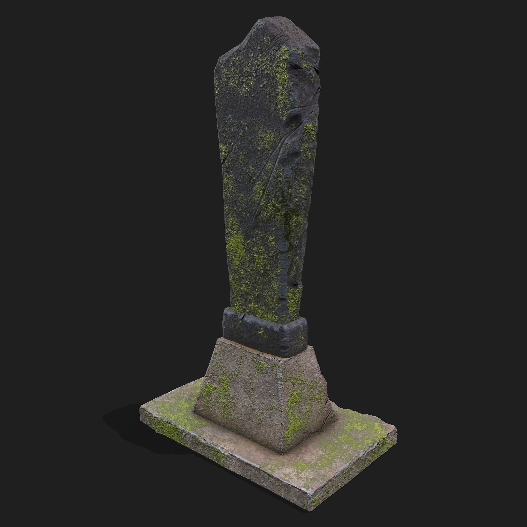 Mossy Grave Stones Low-poly 3D model_13