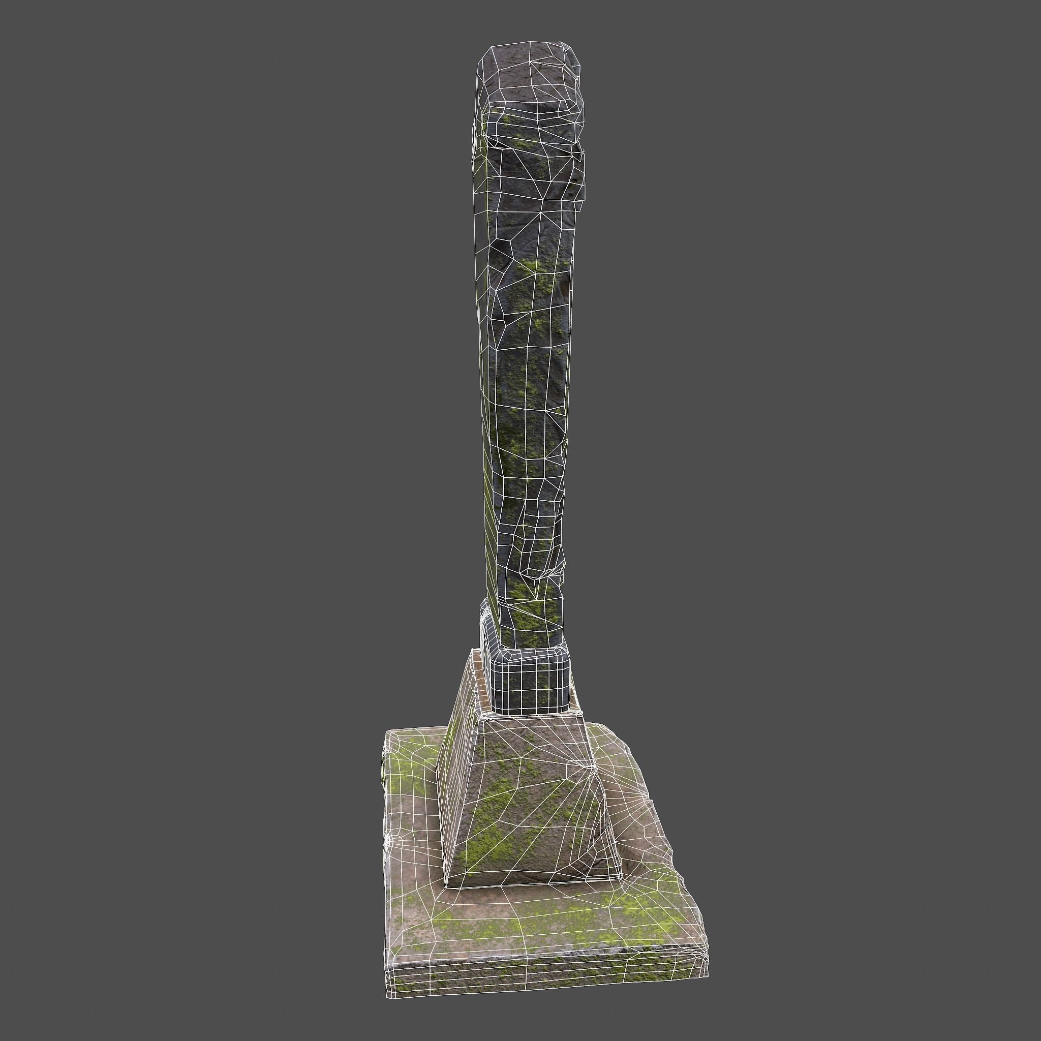 Mossy Grave Stones Low-poly 3D model_23