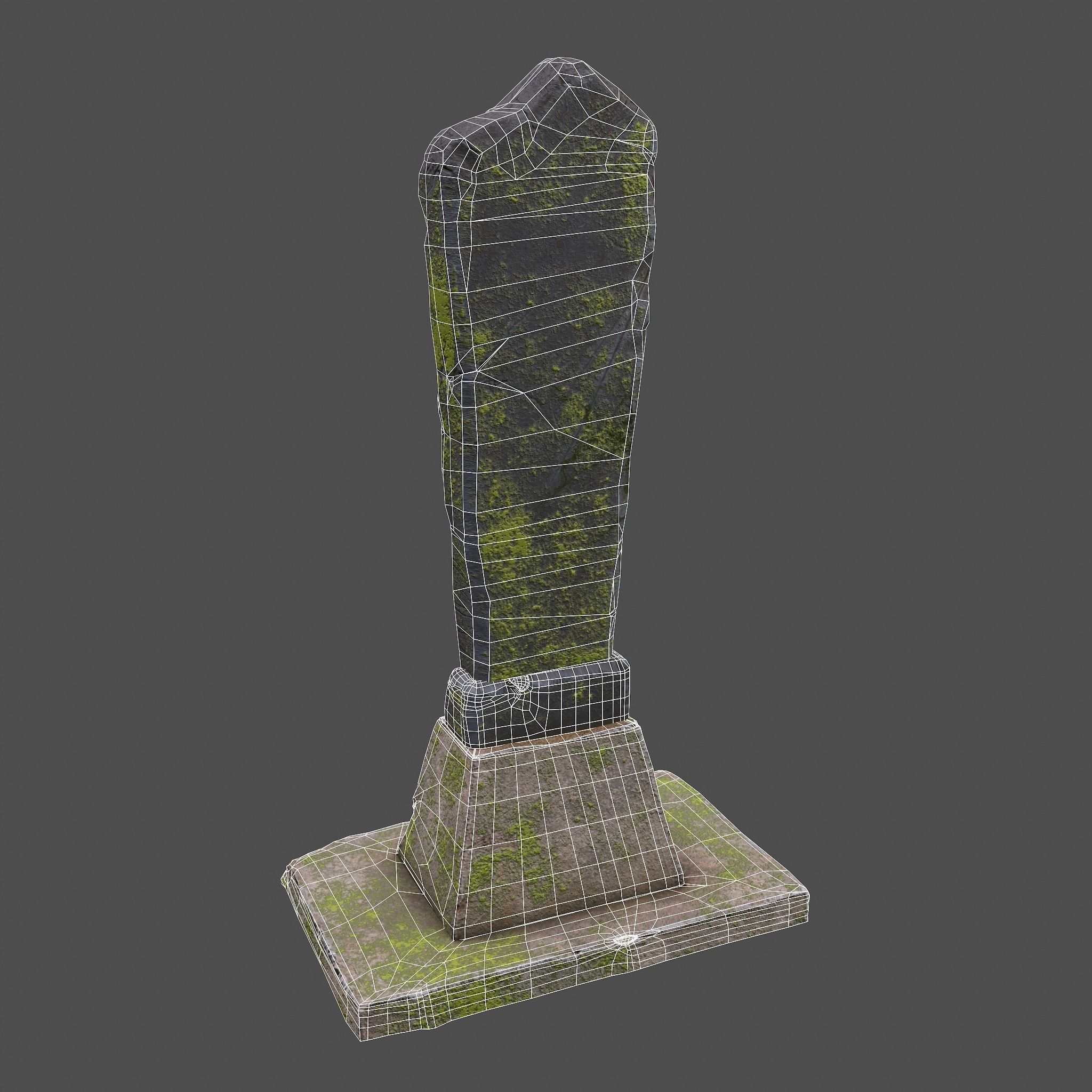 Mossy Grave Stones Low-poly 3D model_34