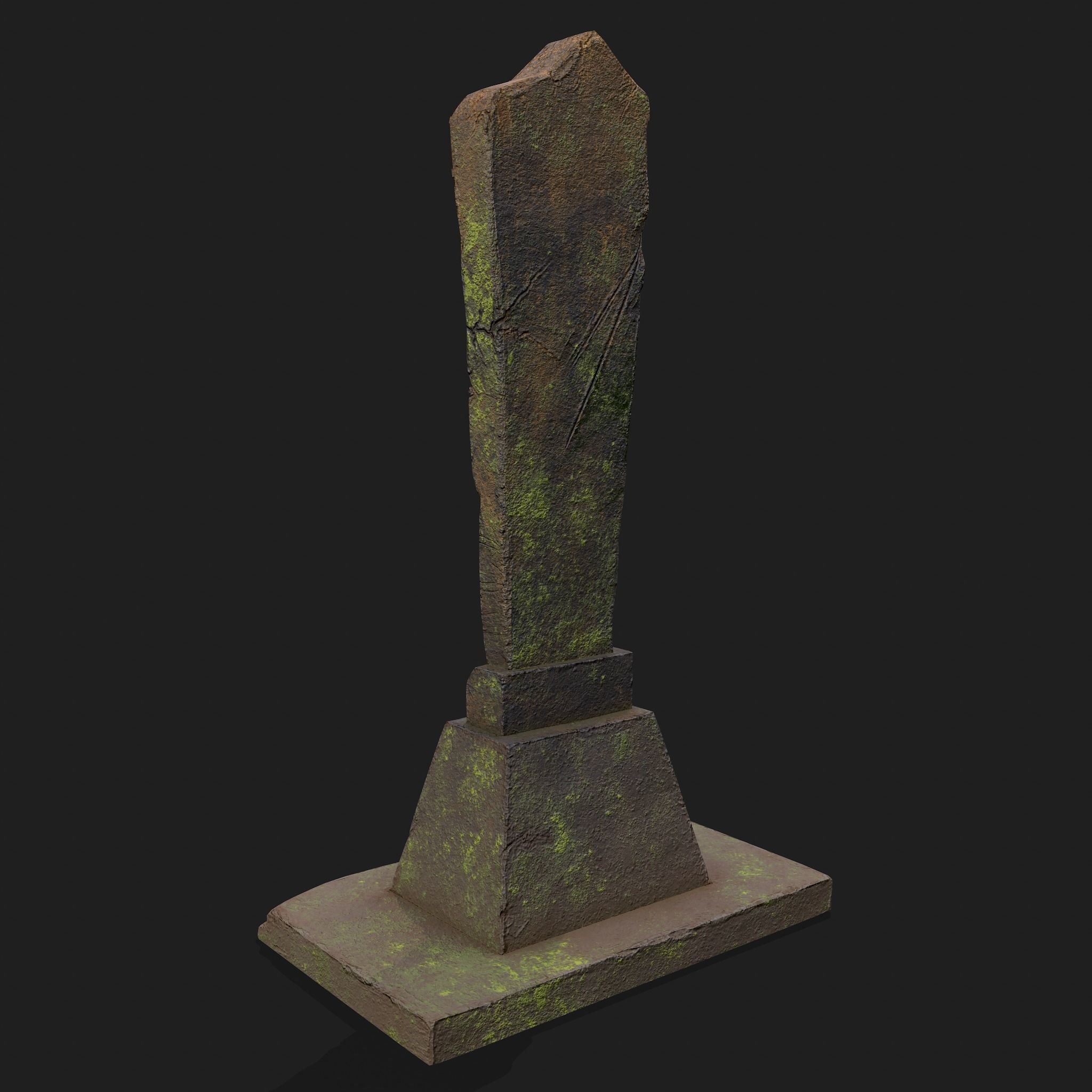 Mossy Grave Stones Low-poly 3D model_12