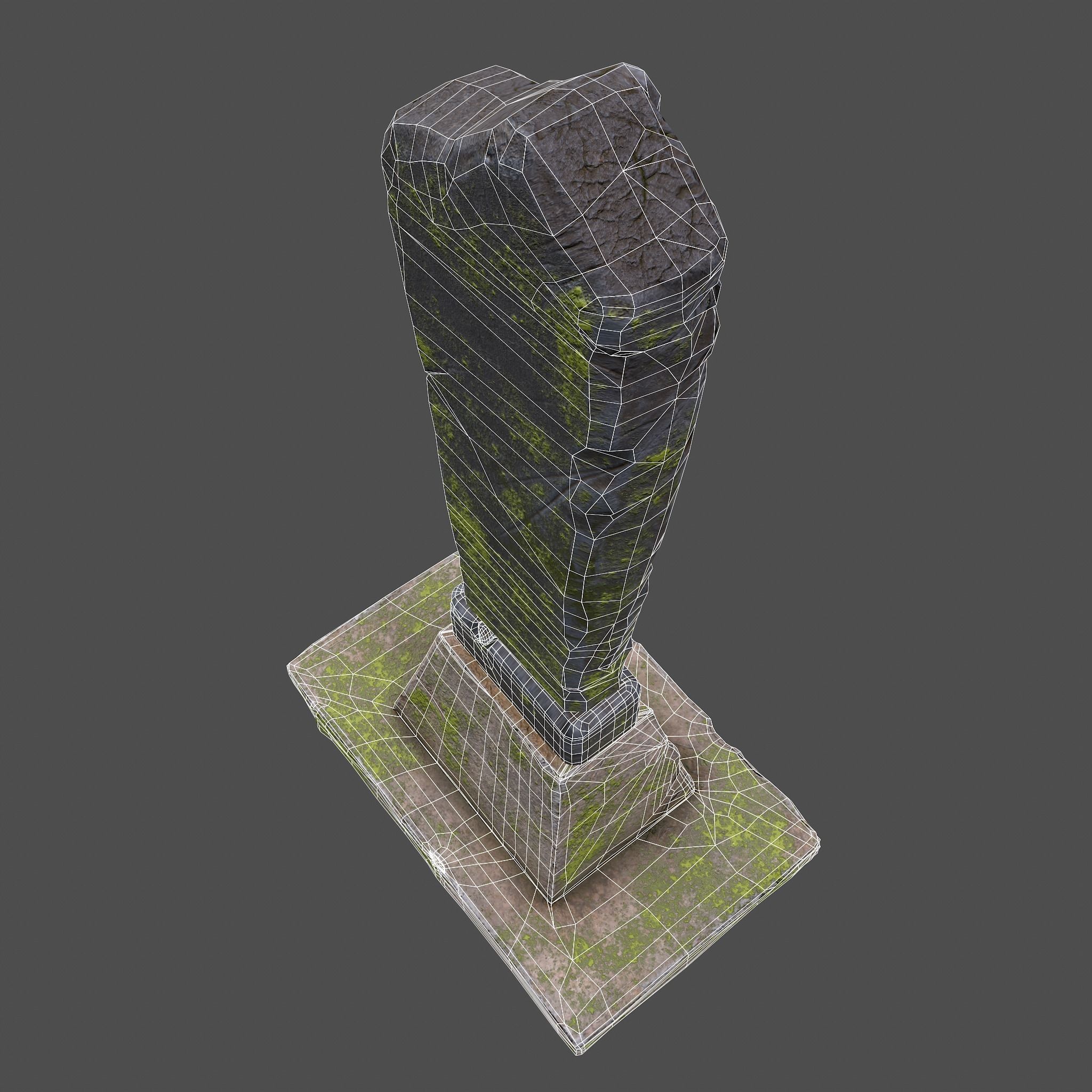 Mossy Grave Stones Low-poly 3D model_27
