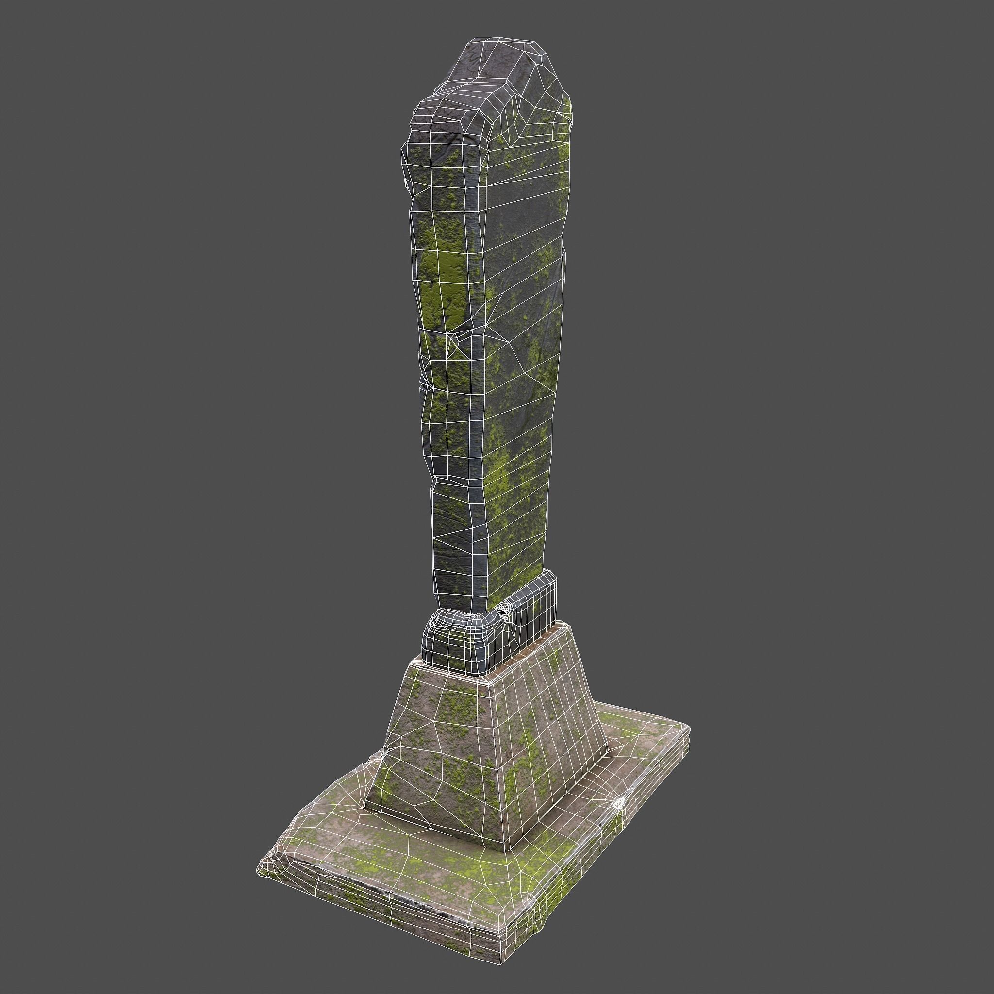 Mossy Grave Stones Low-poly 3D model_32