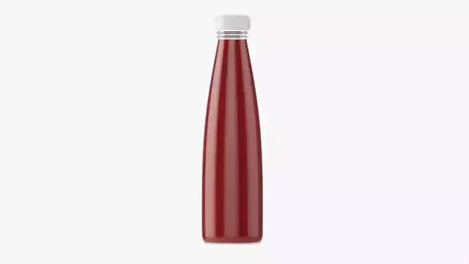Barbecue sauce in glass bottle 11 3D model